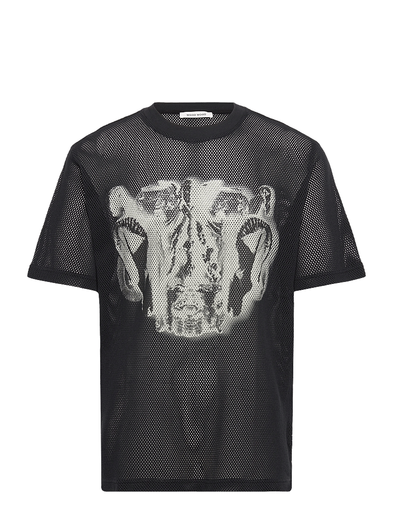 WOOD WOOD - WWHaider Mesh T-shirt - kortärmade t-shirts - black - 0
