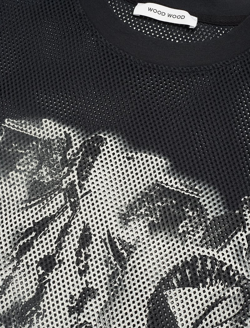 WOOD WOOD - WWHaider Mesh T-shirt - kortärmade t-shirts - black - 2