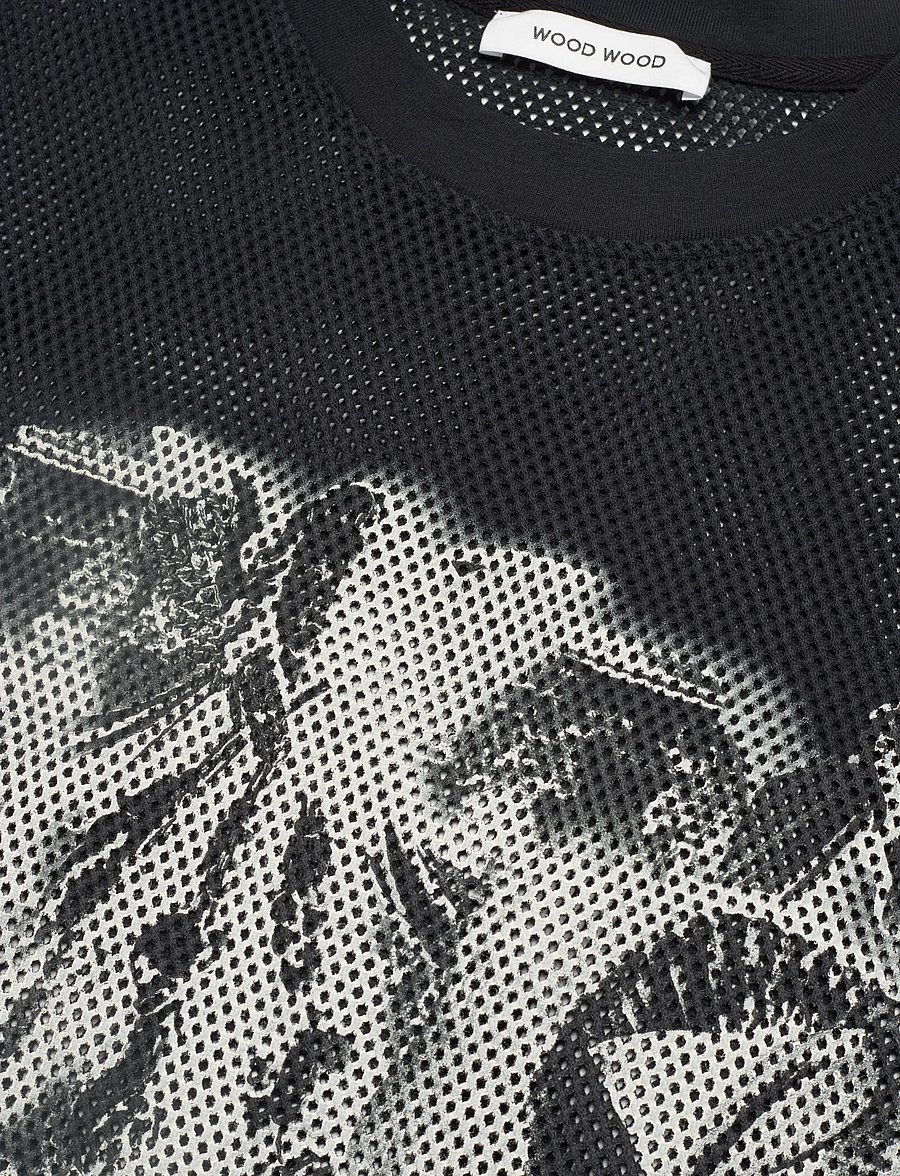 WOOD WOOD - WWHaider Mesh T-shirt - kortermede t-skjorter - black - 2