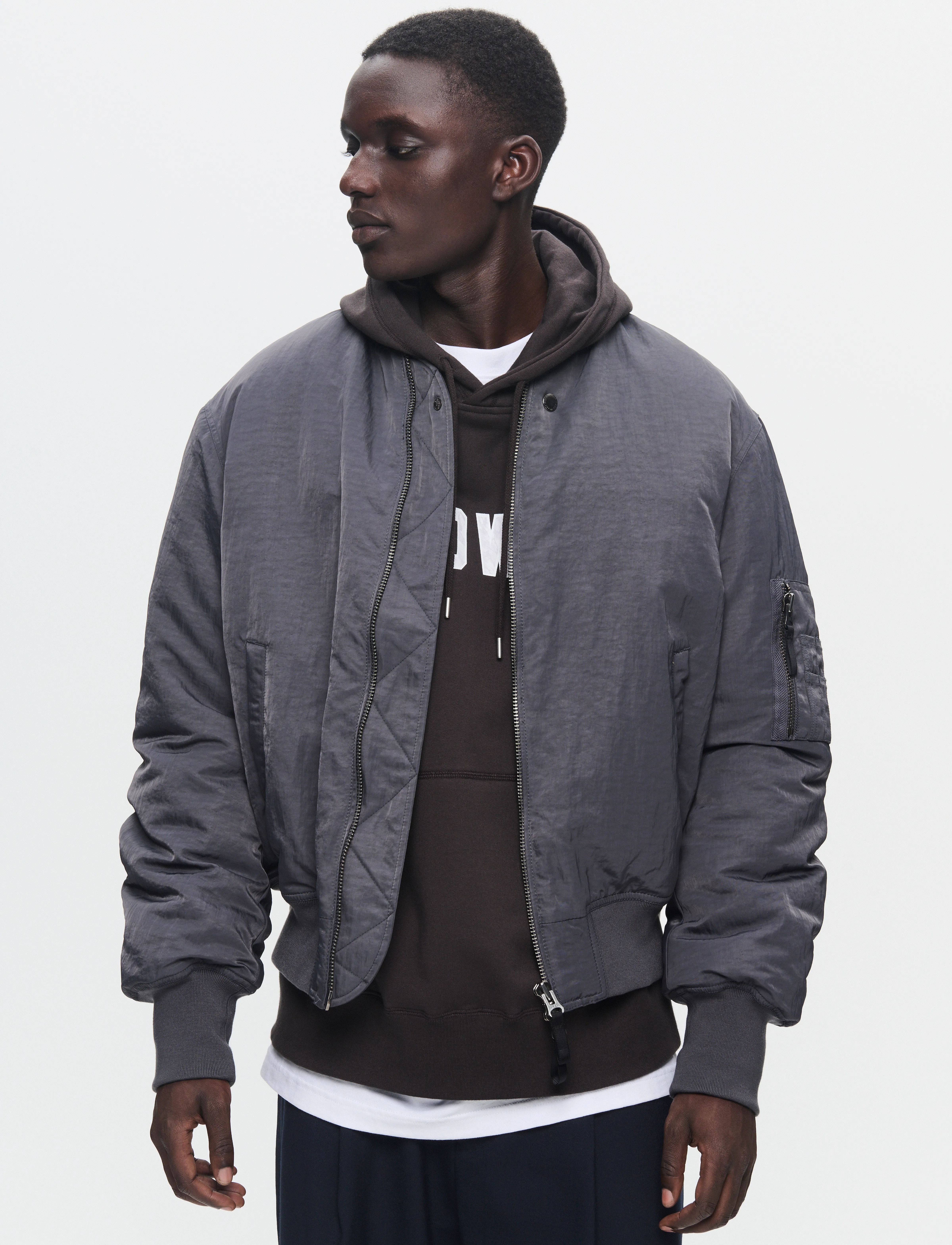WOOD Wwmiley Elwyn Bomber, S, Jackets, Grau - Bomber Männerswear