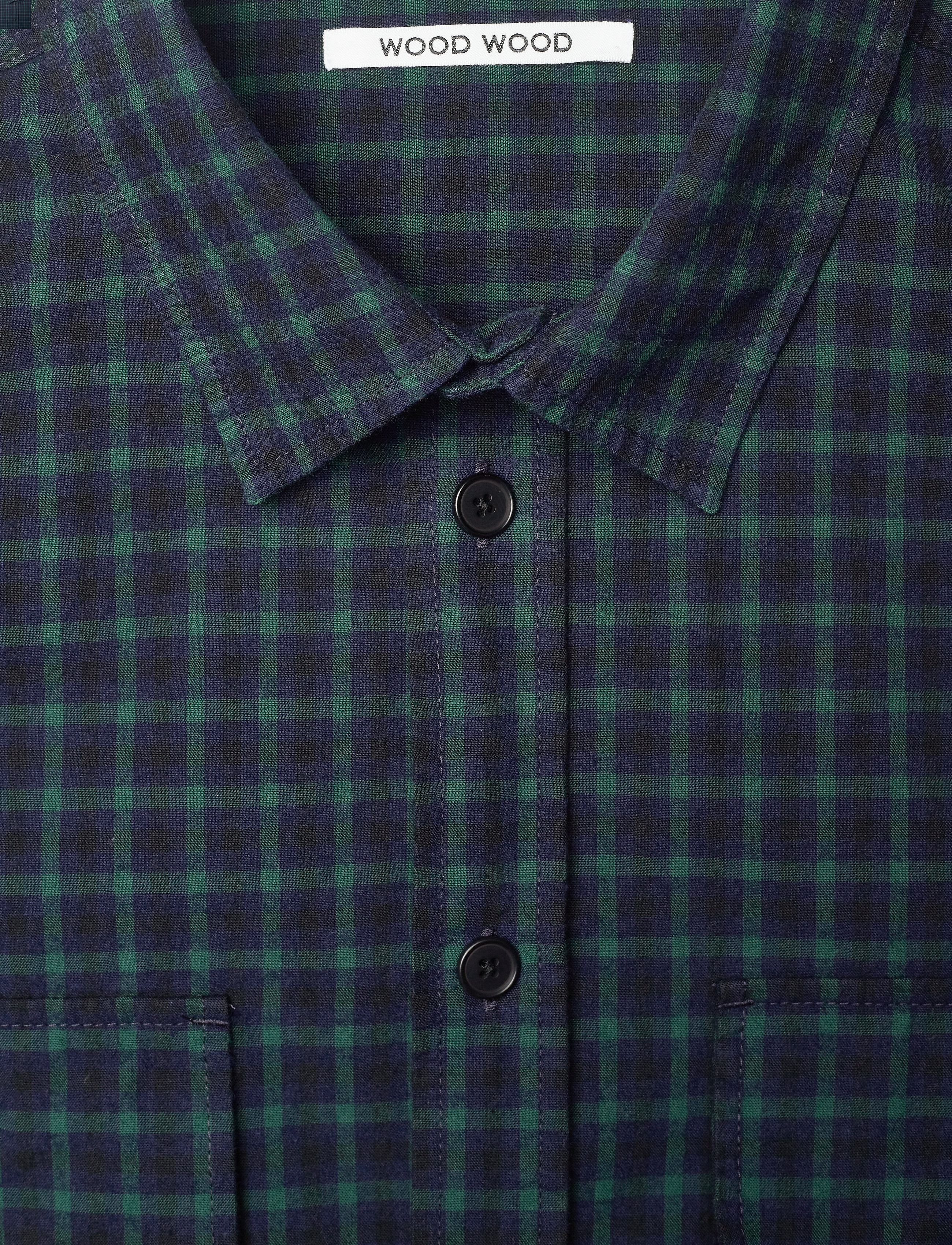 Wood Wood - Avenir flannel check shirt - navy - 2