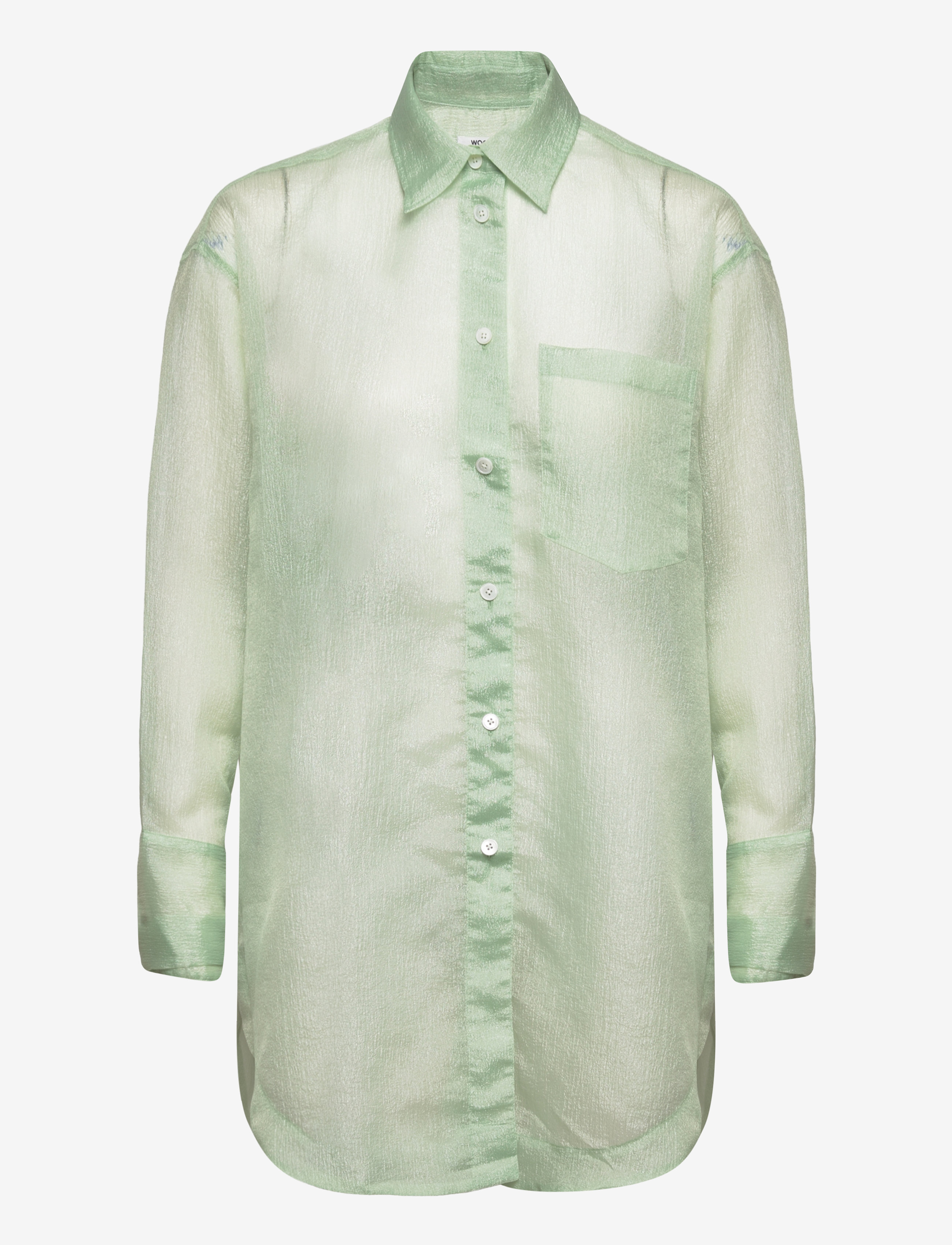WOOD WOOD Beth Crinkled Shirt Grün - 34 - Damen