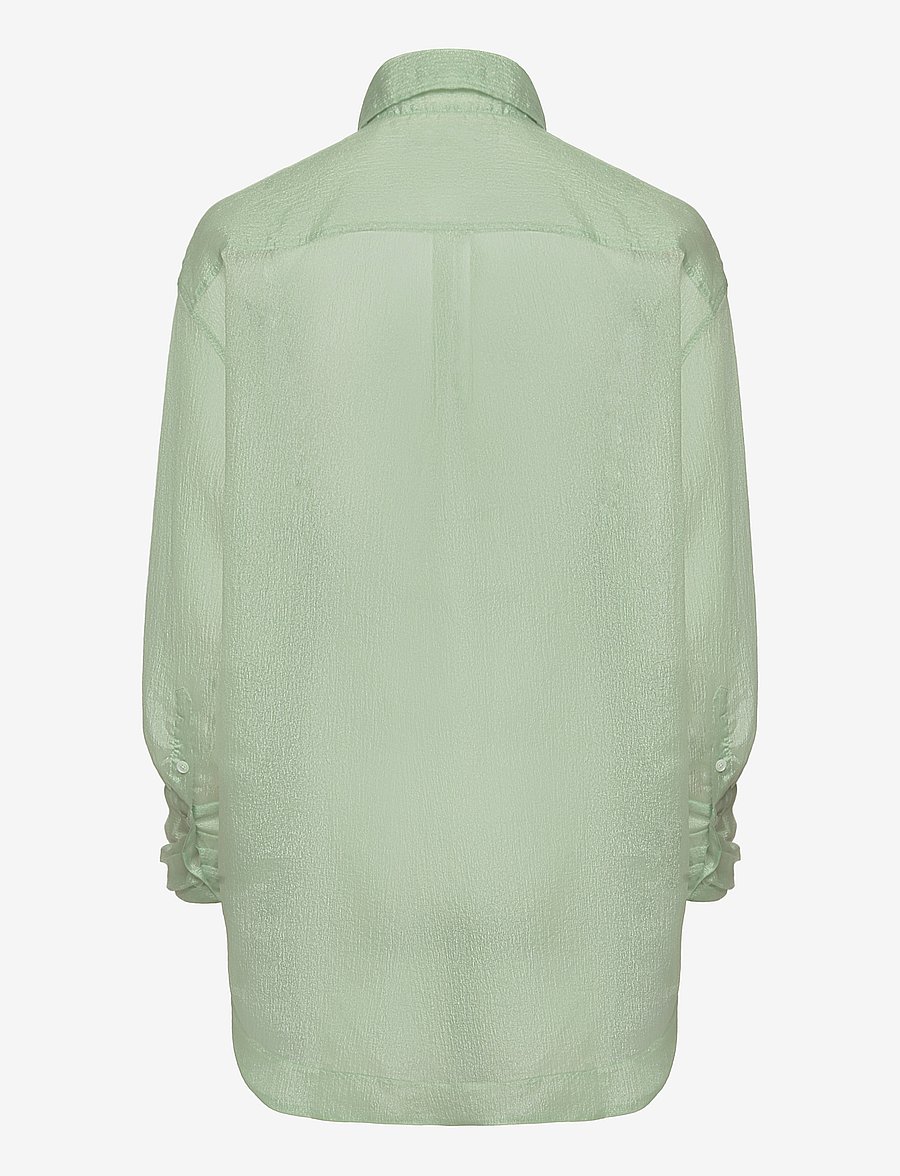 WOOD WOOD - Beth crinkled shirt - långärmade skjortor - light green - 1