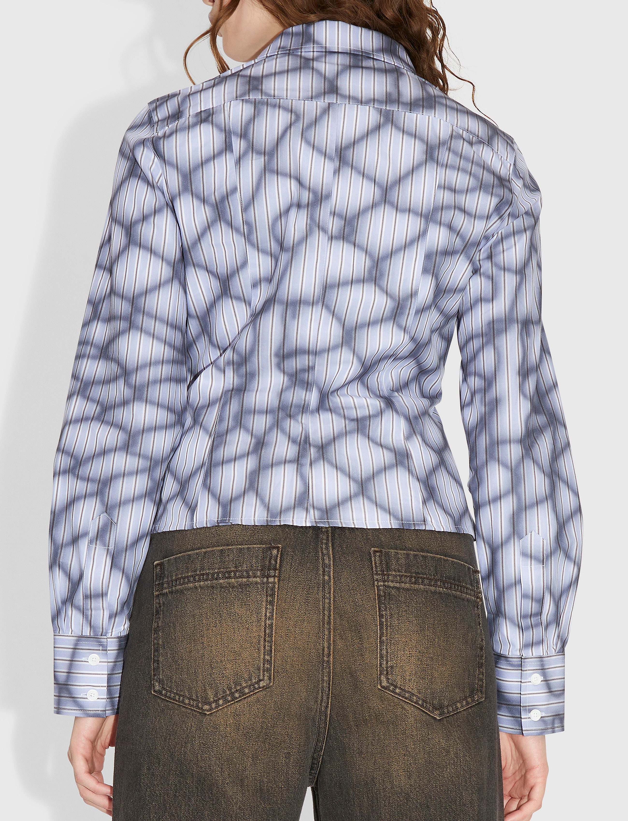 WOOD WOOD - Grace poplin shirt - azure blue stripes - 3