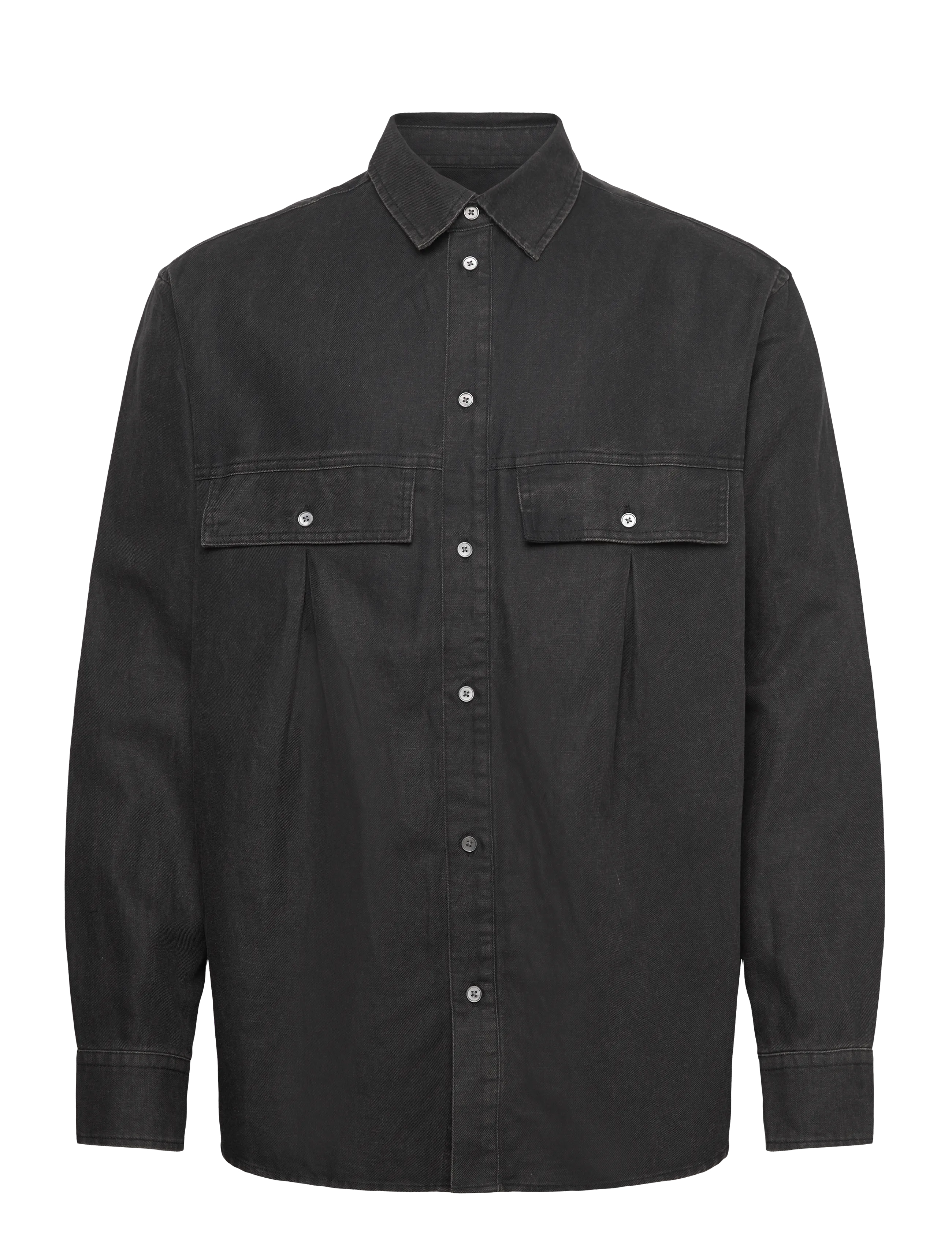WOOD WOOD WWNico Pleated Shirt - Kampanj - BLACK / black