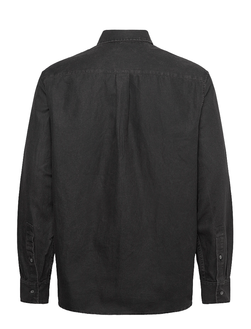 WOOD WOOD - WWNico Pleated Shirt - casual skjortor - black - 1