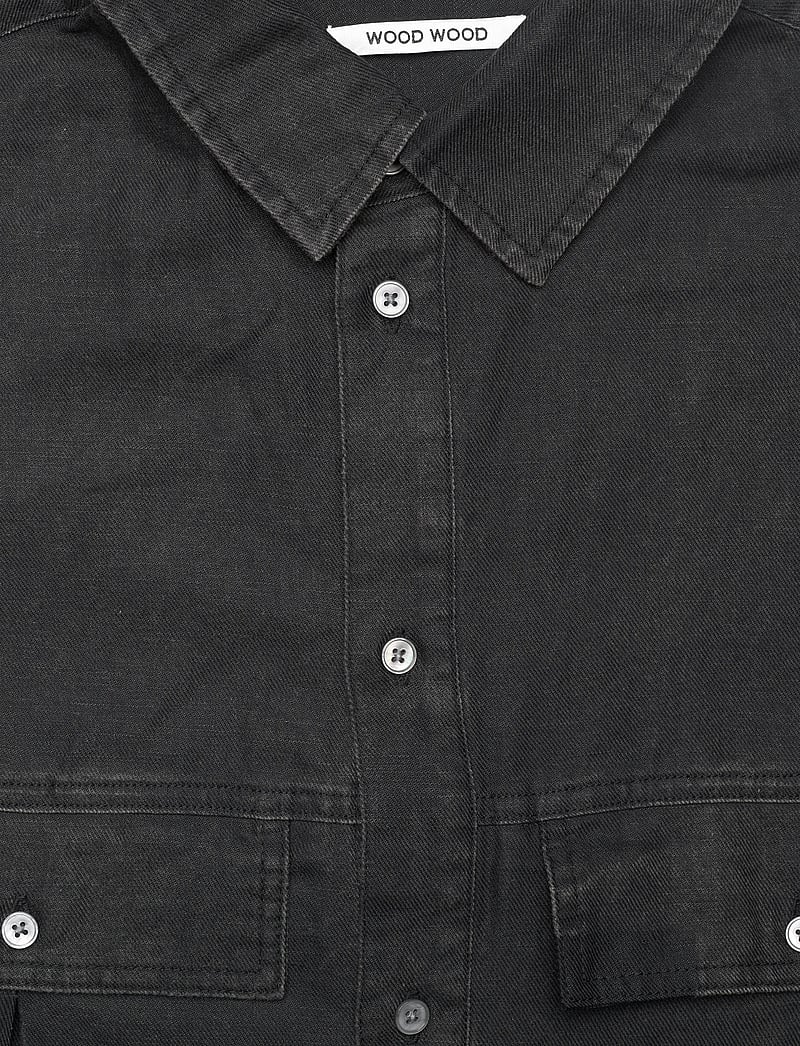 WOOD WOOD - WWNico Pleated Shirt - casual skjortor - black - 2