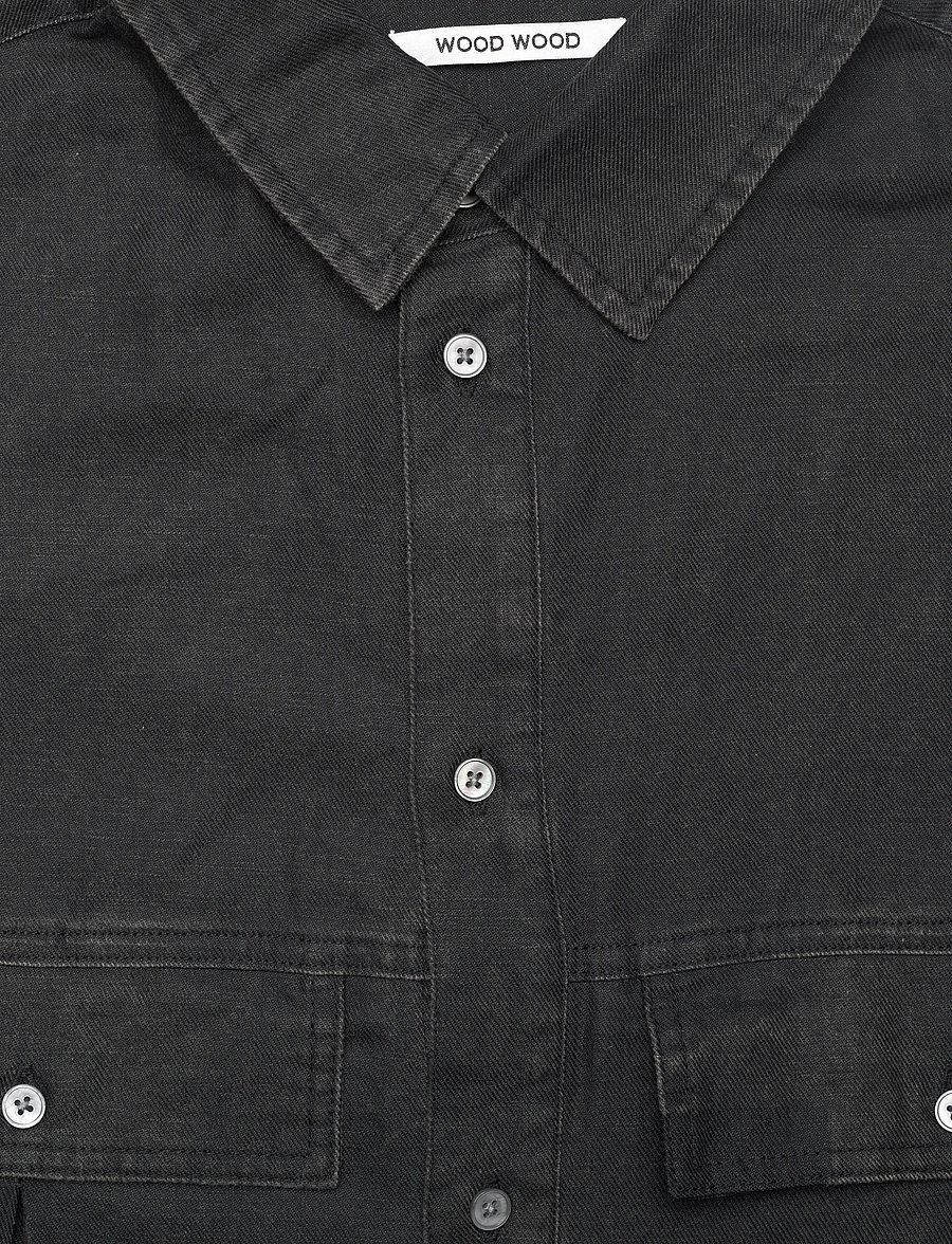 WOOD WOOD - WWNico Pleated Shirt - casual hemden - black - 2
