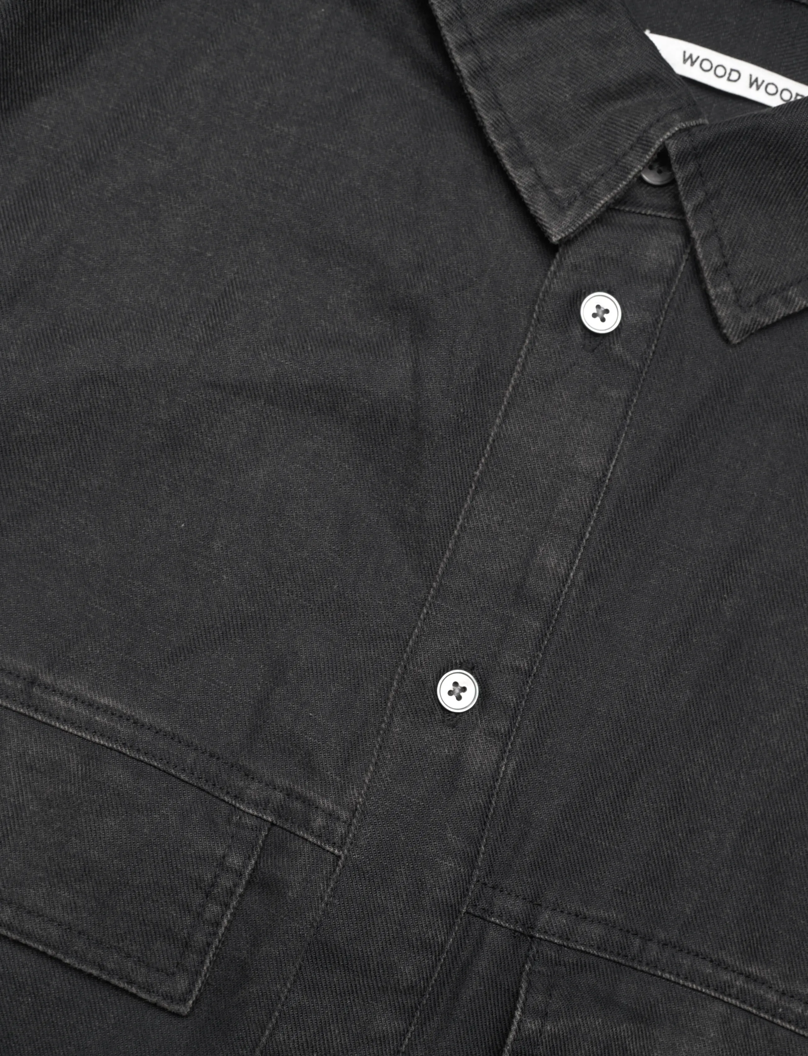 WOOD WOOD - WWNico Pleated Shirt - vabaajasärgid - black - 3