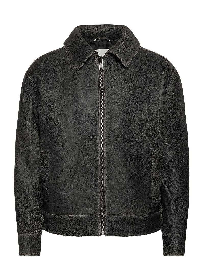 WOOD WOOD - WWJacob Leather Jacket - höstjackor - brown chocolate - 0