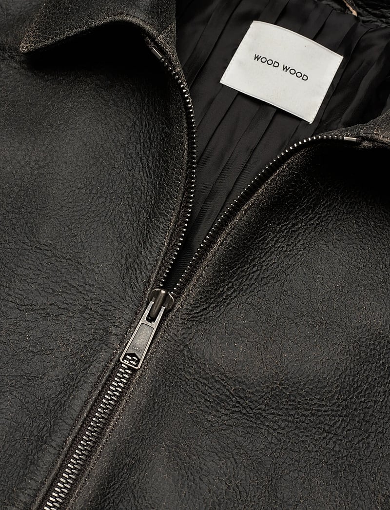 WOOD WOOD - WWJacob Leather Jacket - höstjackor - brown chocolate - 2