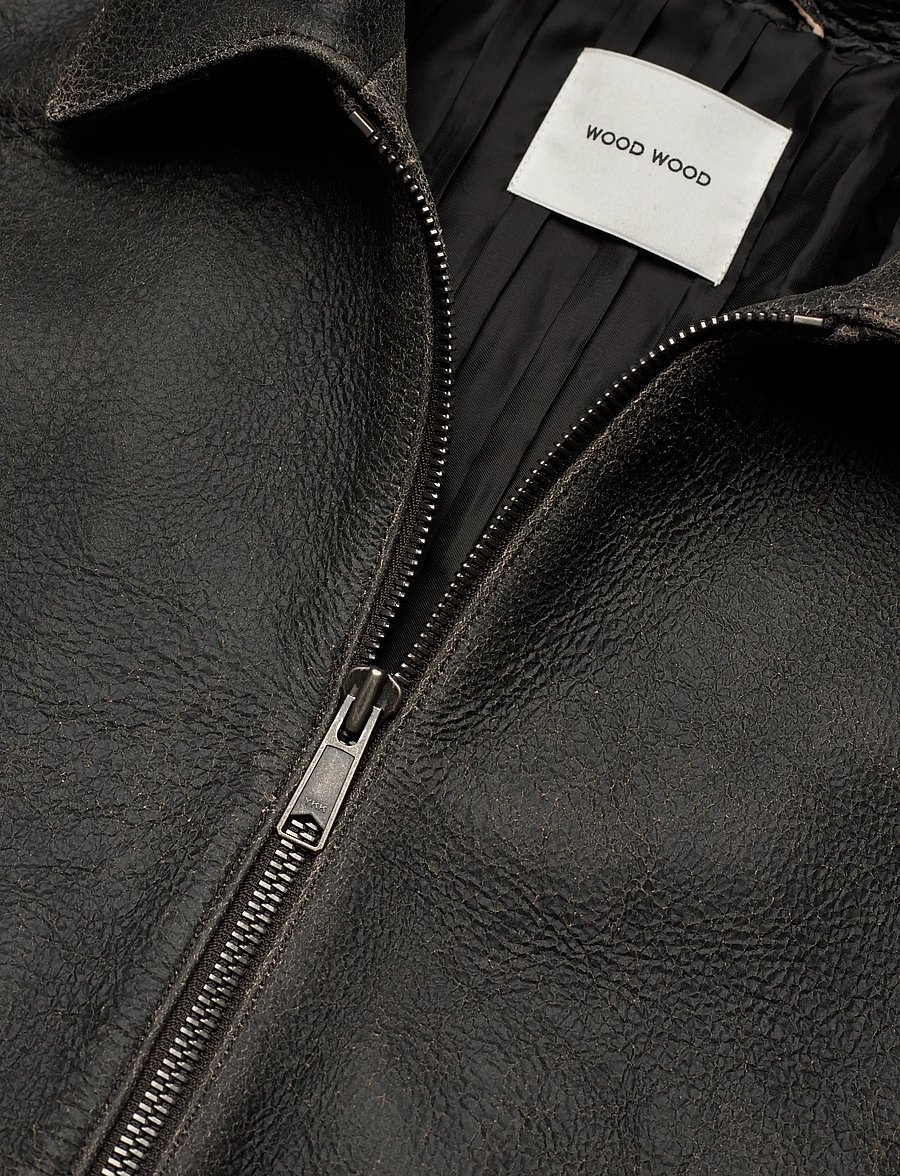 WOOD WOOD - WWJacob Leather Jacket - brown chocolate - 2