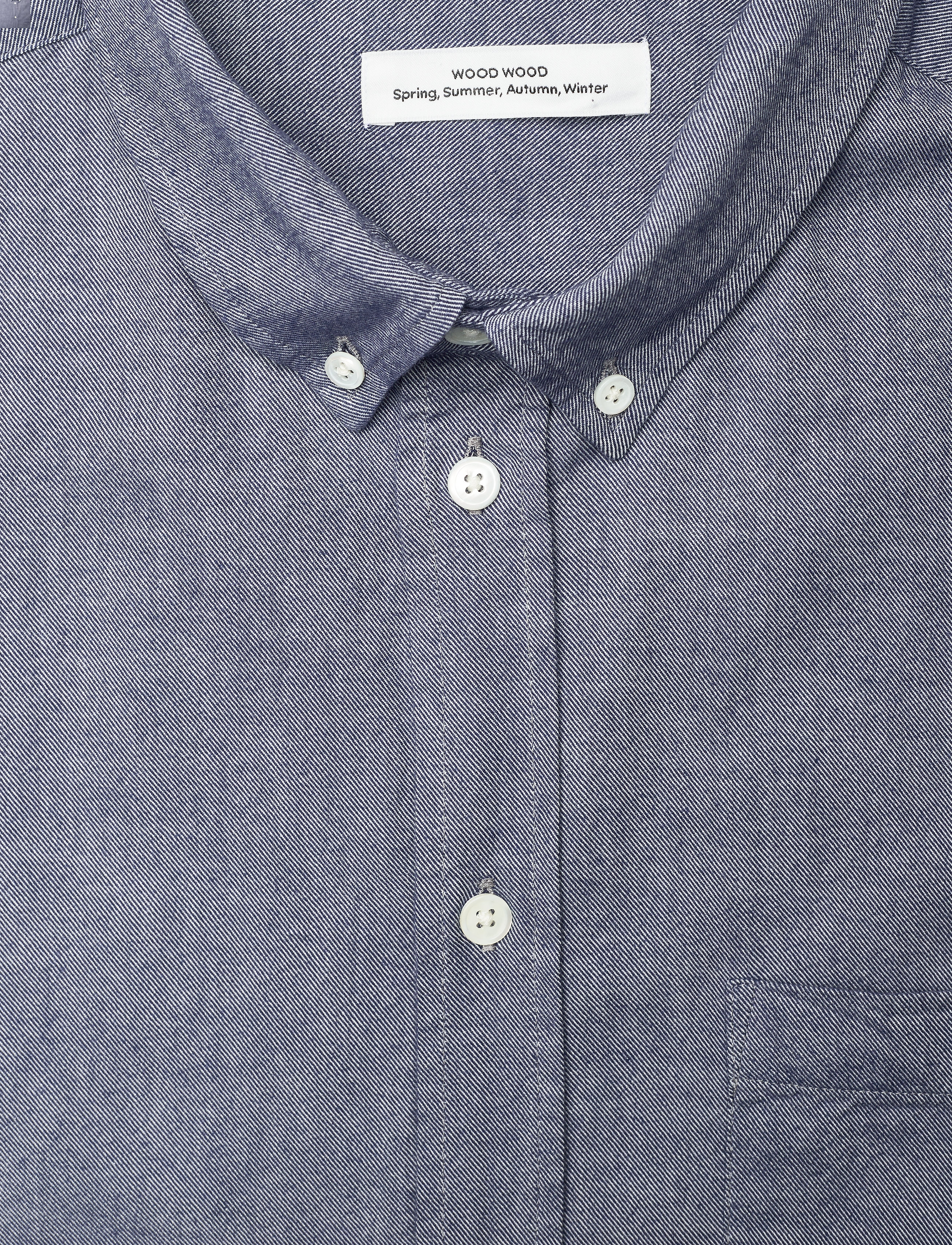 Wood Wood - Adam classic flannel shirt - blue steel - 2