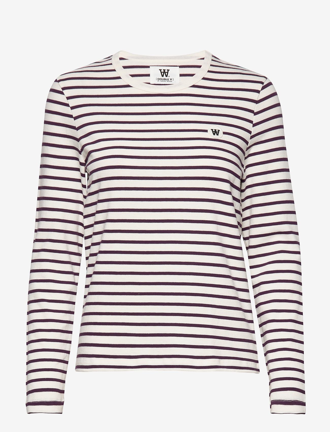 Wood Wood - Moa long sleeve - off-white/aubergine stripes - 0