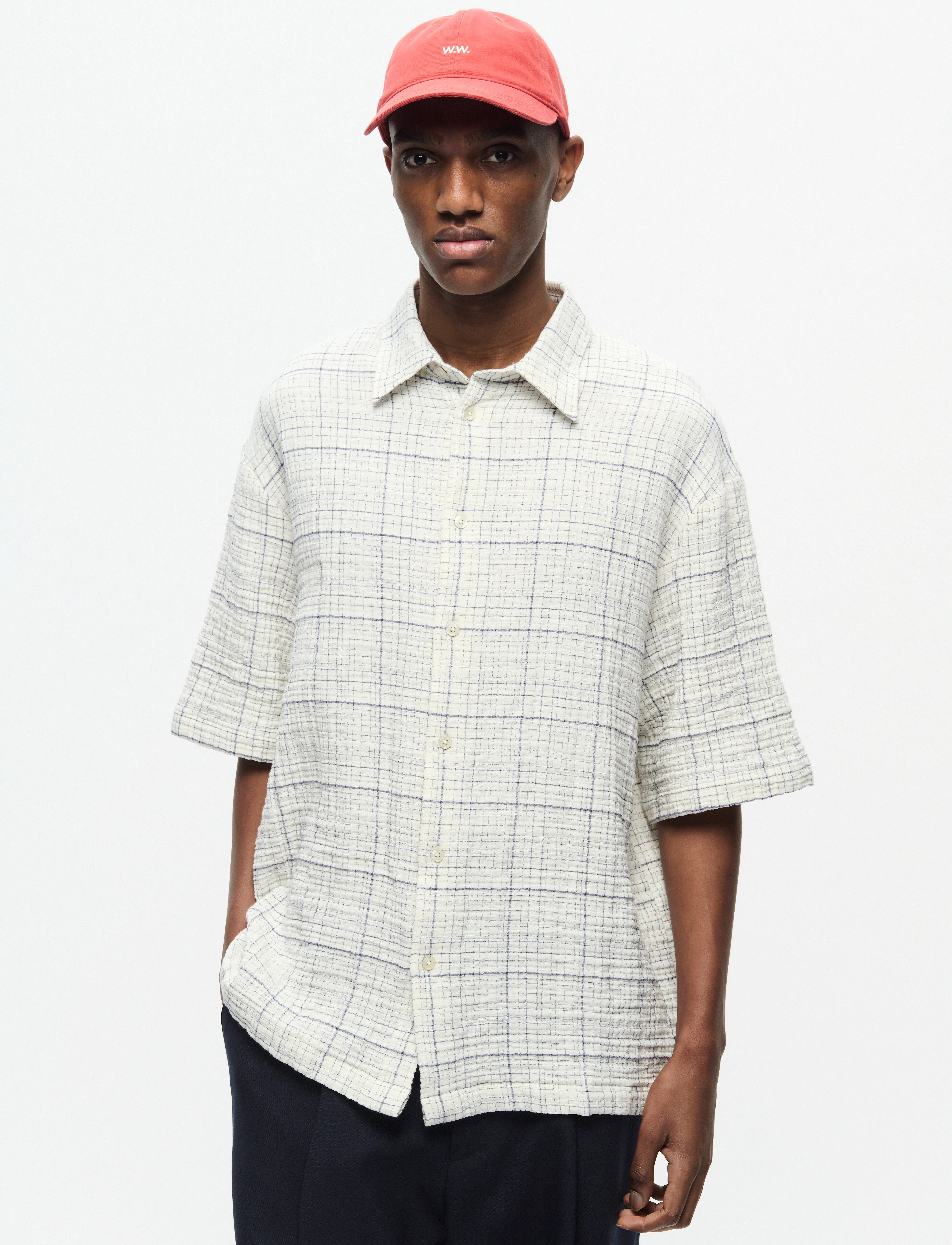 WOOD WOOD Wwmount, XL, White, Skjorter > Kortærmede Shirts, Herre