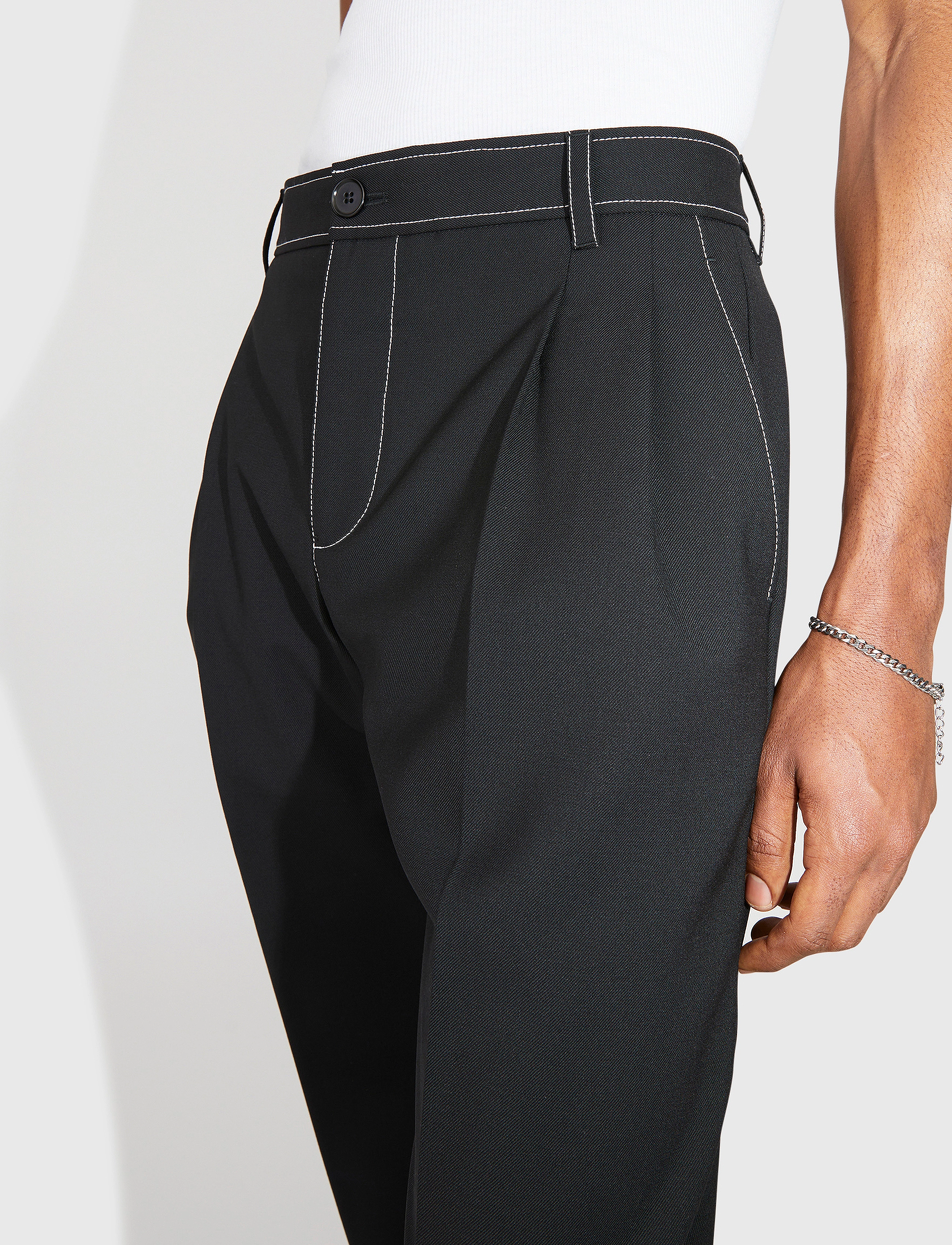 WOOD WOOD - Nathaniel Trousers - casual bukser - black - 3