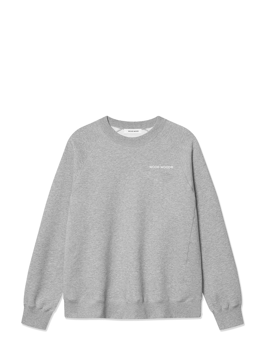 WOOD WOOD - WWHester chest print - sweatshirts - light melange grey - 1