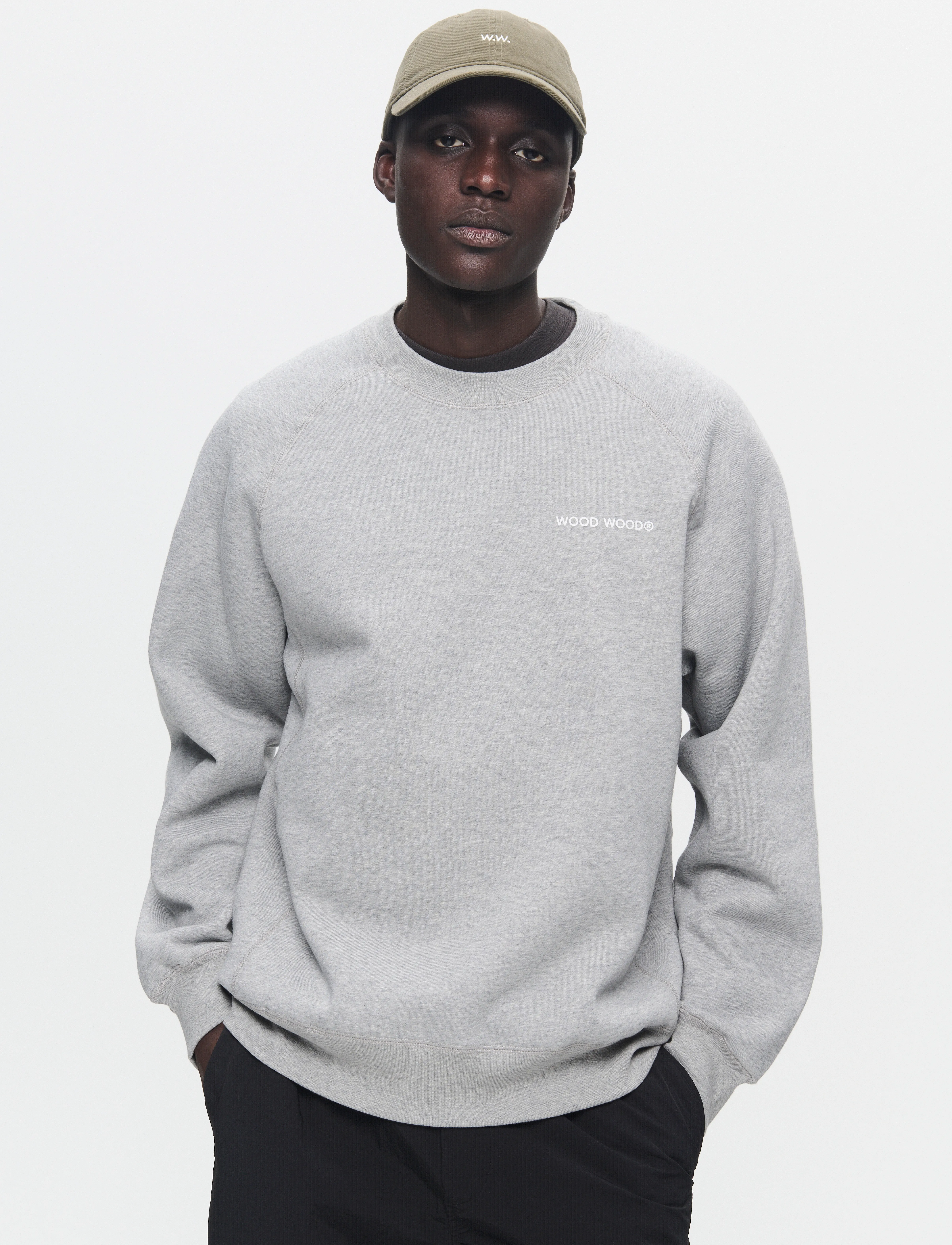 WOOD WOOD Wwhester Chest Print, XXL, Grey, Sweatshirts & Hættetrøjer > Sweatshirts, Herre