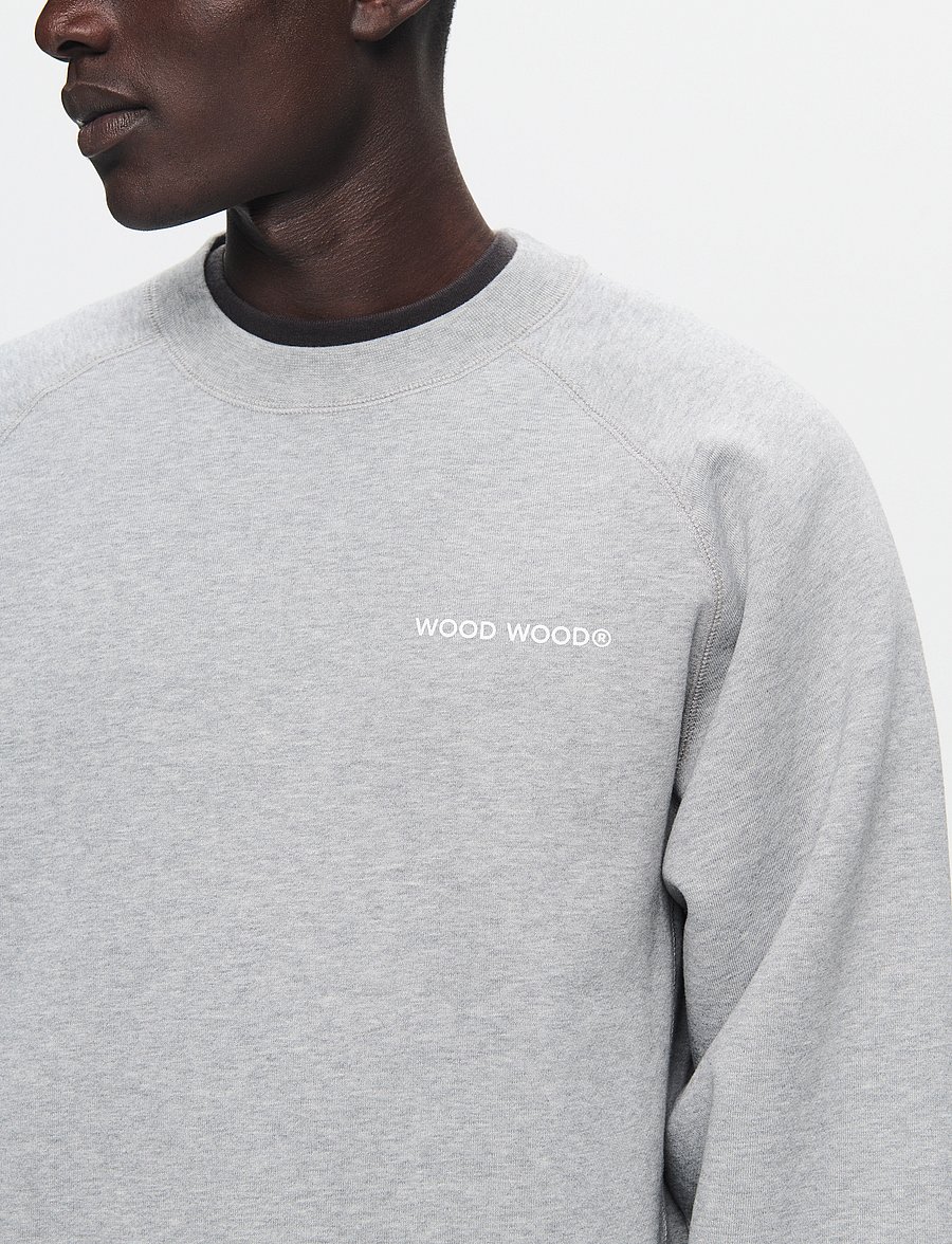 WOOD WOOD - WWHester chest print - sweatshirts - light melange grey - 5