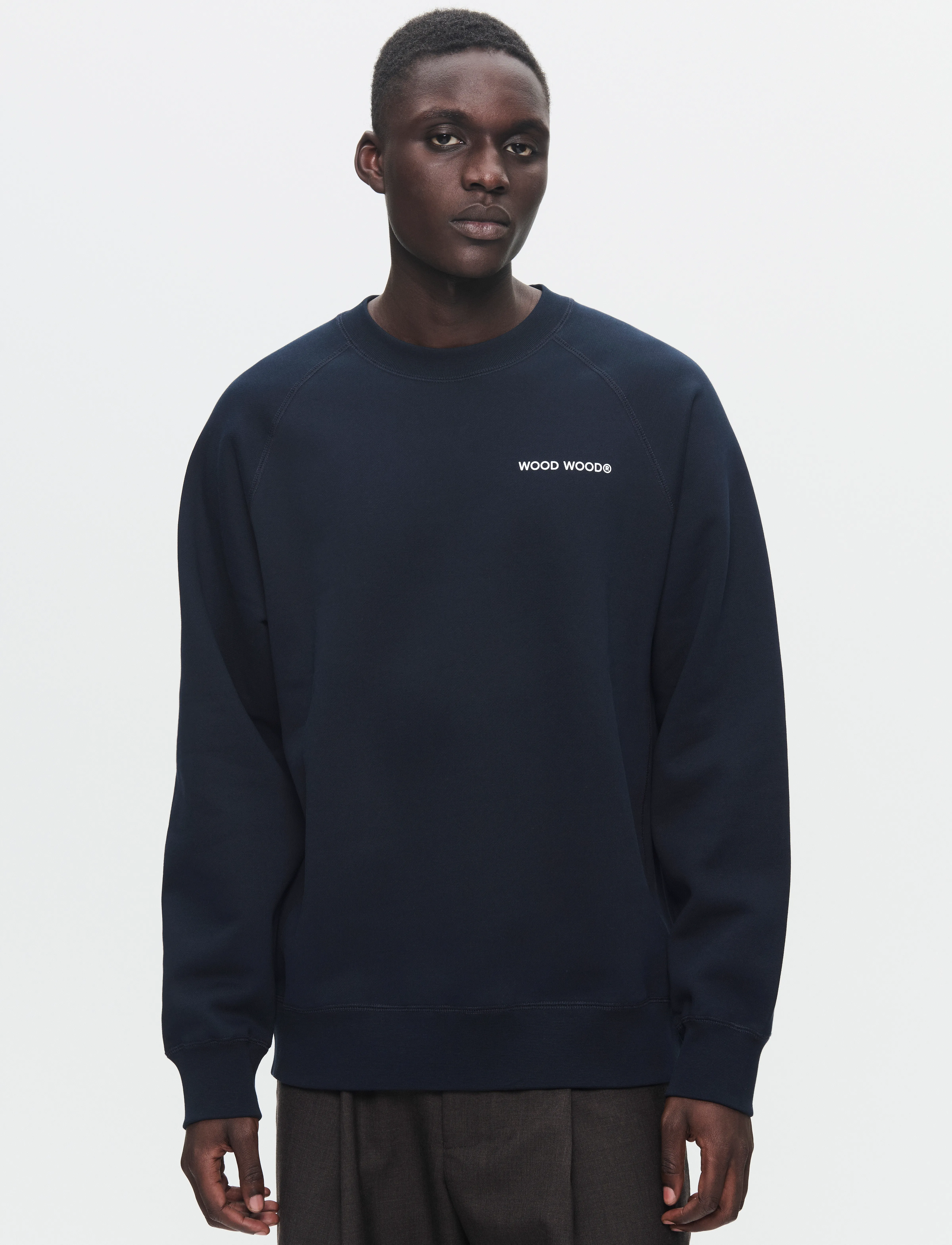 WOOD WOOD WWHester chest print - Sweatshirts - OUTER SPACE / navy
