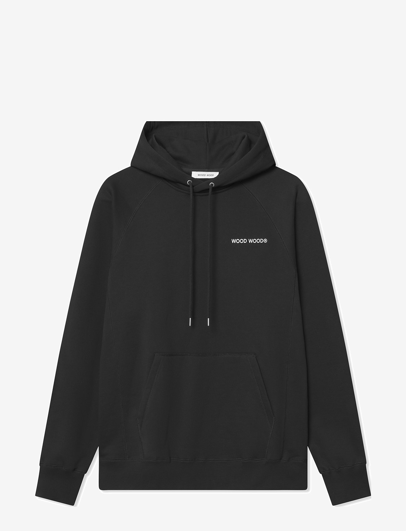 WOOD WOOD - WWFred hoodie chest print - hoodies - black beauty - 1