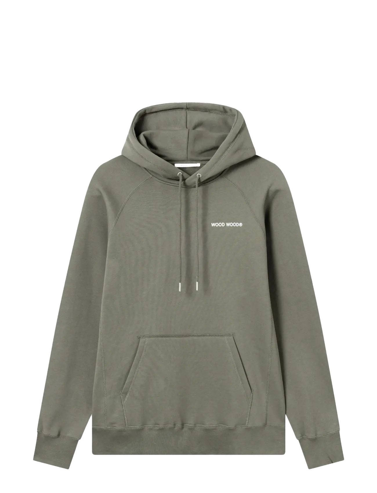 WOOD WOOD Wwfred Hoodie Chest Print, XL, Green, Sweatshirts & Hættetrøjer > Hættetrøjer, Herre