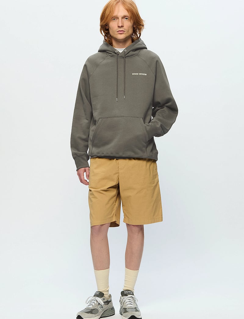 WOOD WOOD - WWFred hoodie chest print - hoodies - dusty olive - 2