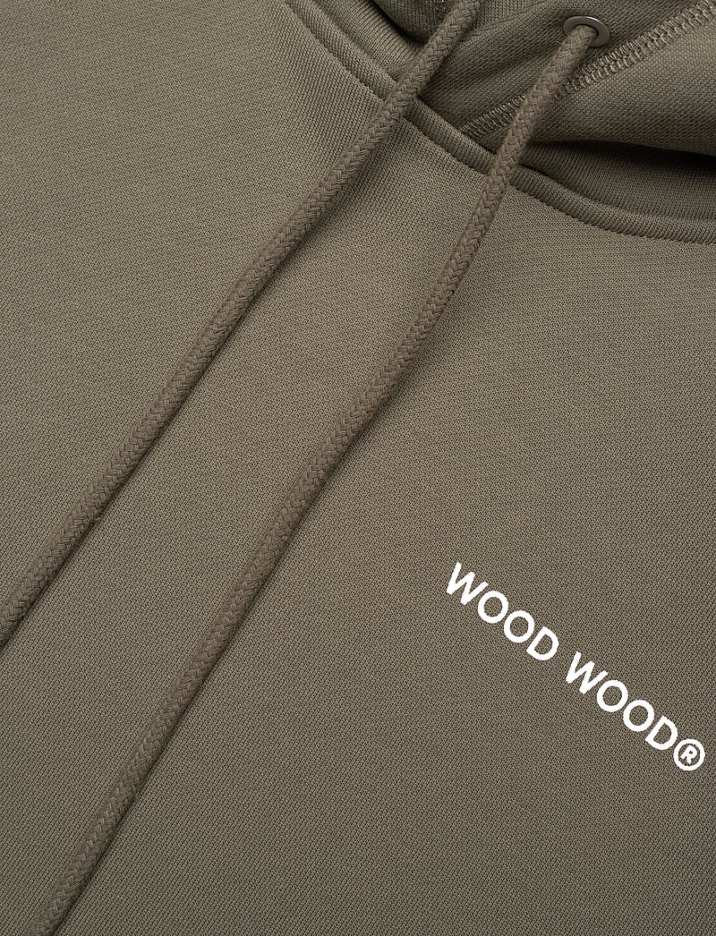 WOOD WOOD - WWFred hoodie chest print - hoodies - dusty olive - 5