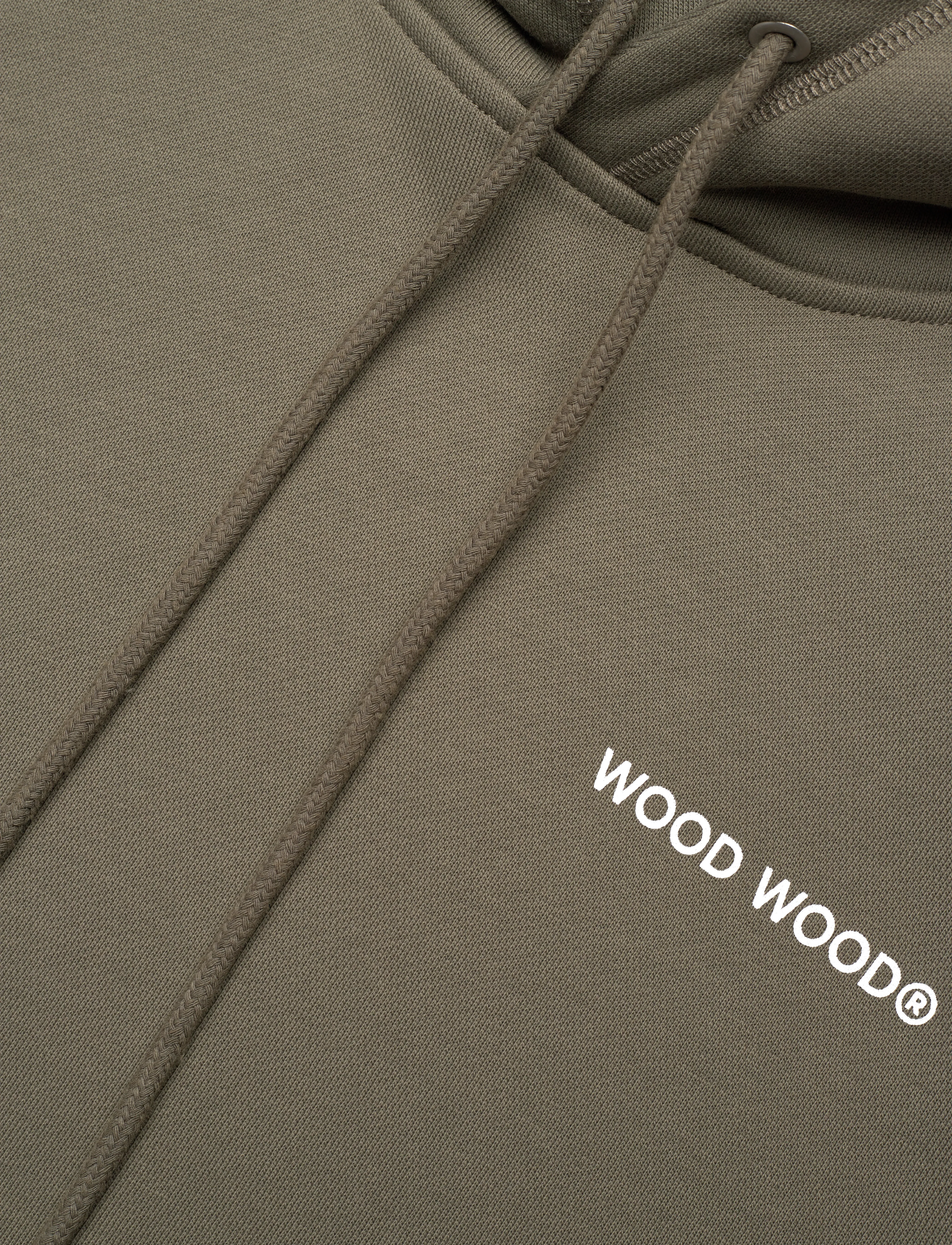 WOOD WOOD - WWFred hoodie chest print - hættetrøjer - dusty olive - 5