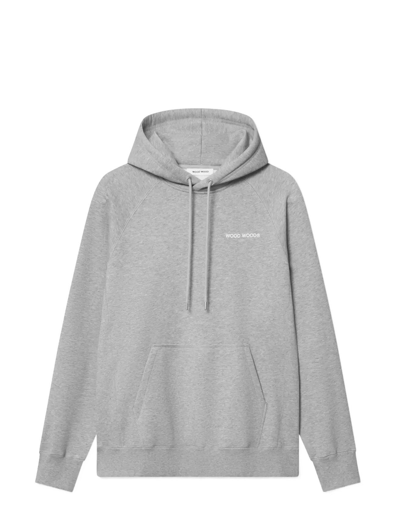 WOOD WOOD WWFred hoodie chest print - Wood Wood - LIGHT MELANGE GREY / grey