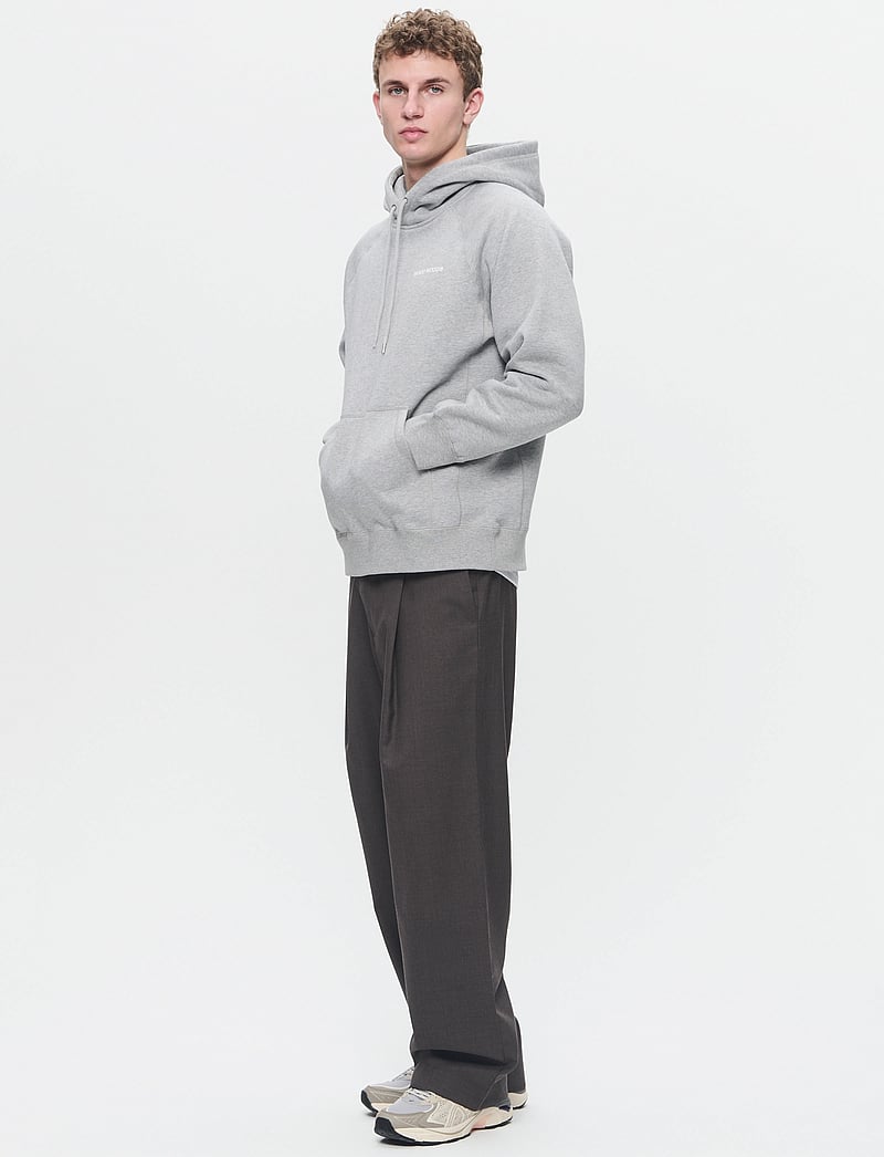 WOOD WOOD - WWFred hoodie chest print - hoodies - light melange grey - 2