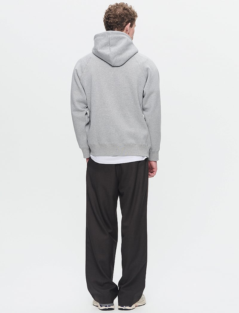 WOOD WOOD - WWFred hoodie chest print - hoodies - light melange grey - 3