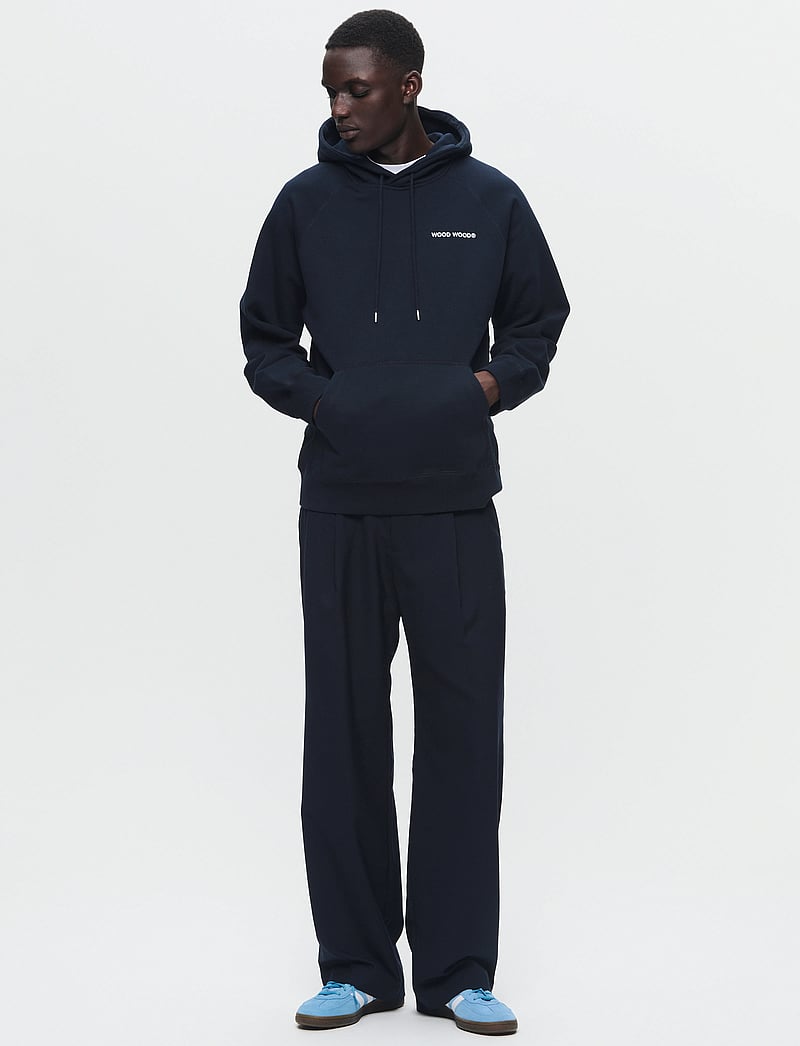 WOOD WOOD - WWFred hoodie chest print - hættetrøjer - outer space - 2