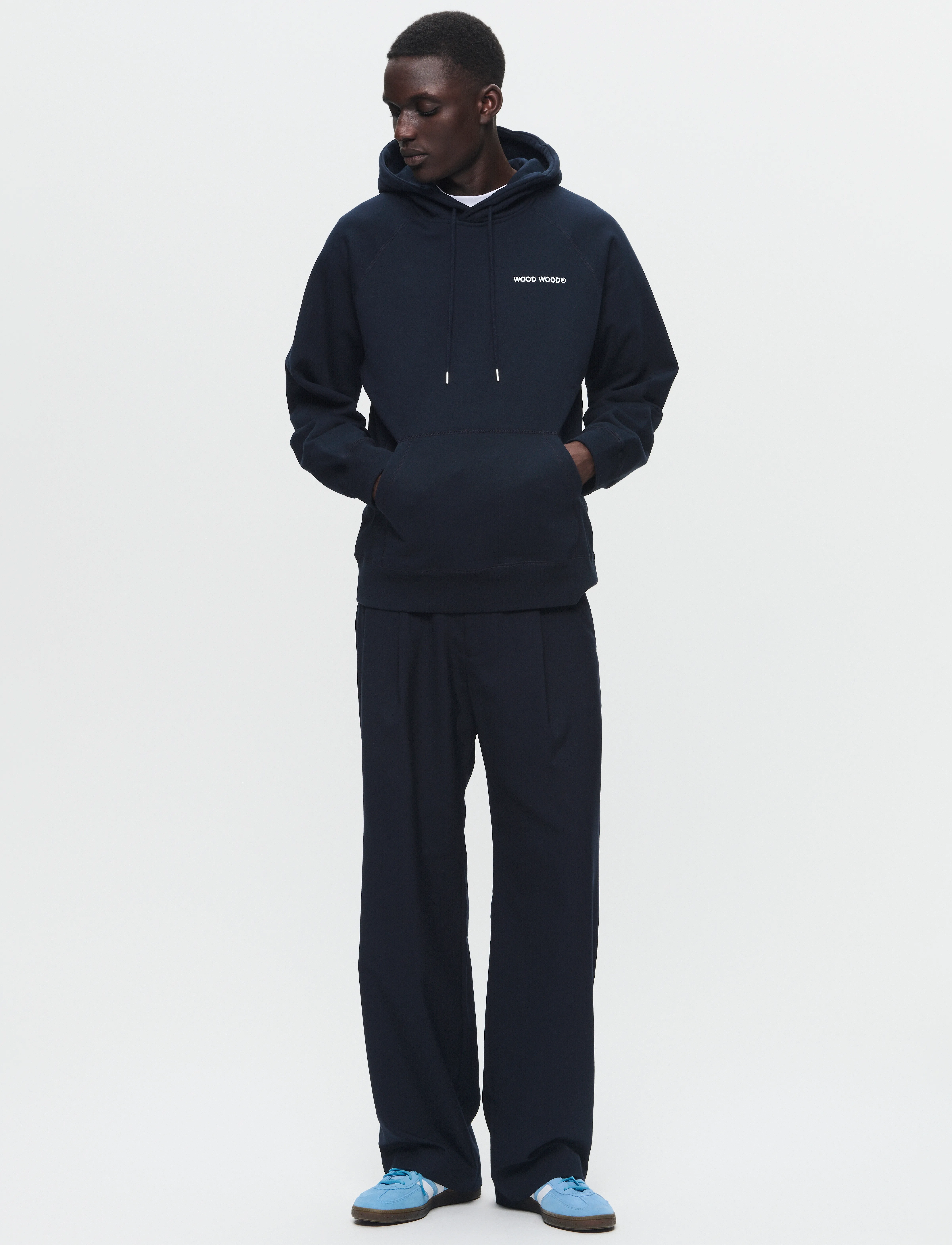 WOOD WOOD - WWFred hoodie chest print - hættetrøjer - outer space - 2