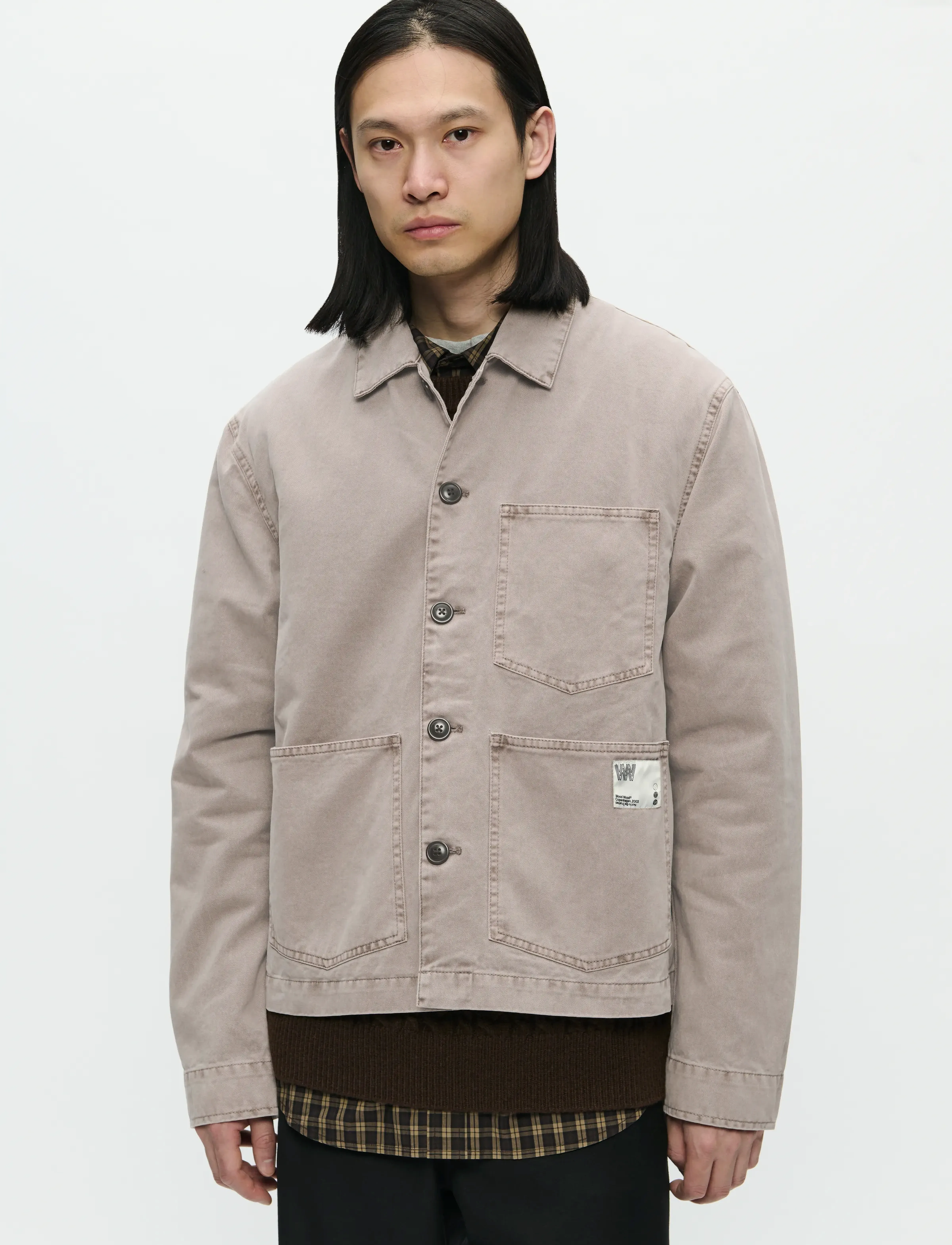 WOOD Wwstefan Worker Jacket 25184, XL, Jackets, Beige - Light Männerswear