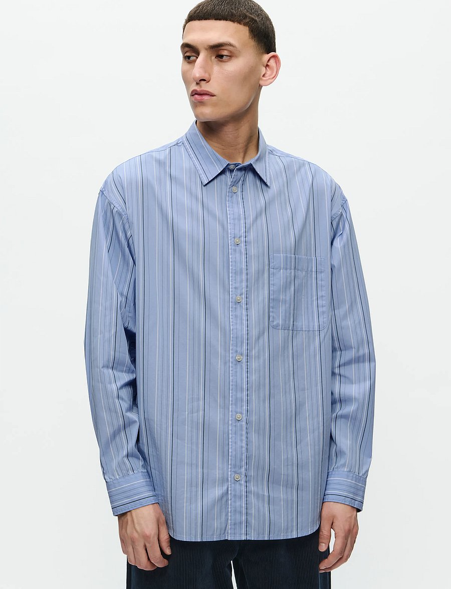 WOOD WOOD - WWCarter shirt stripe 25115 - gestreifte hemden - serenity stripe - 0