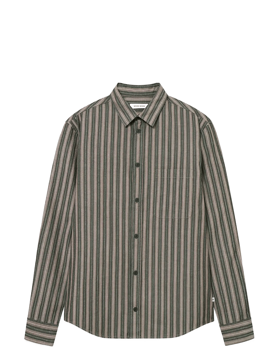 WOOD WOOD - WWCarter shirt 25200 - basic skjorter - decadent chocolate stripe - 1