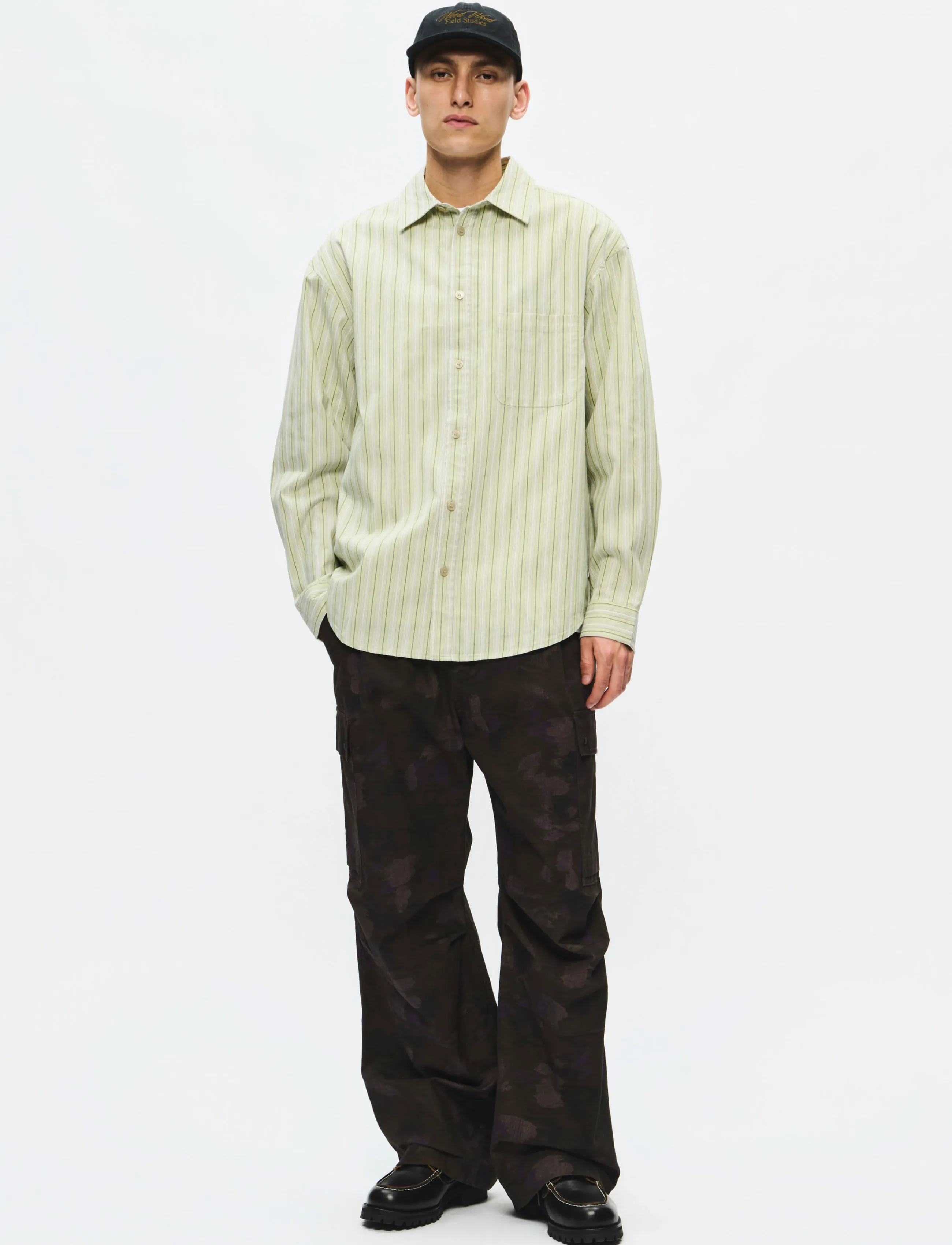 WOOD WOOD - WWCarter shirt 25200 - tavalised t-särgid - celadon green stripe - 2