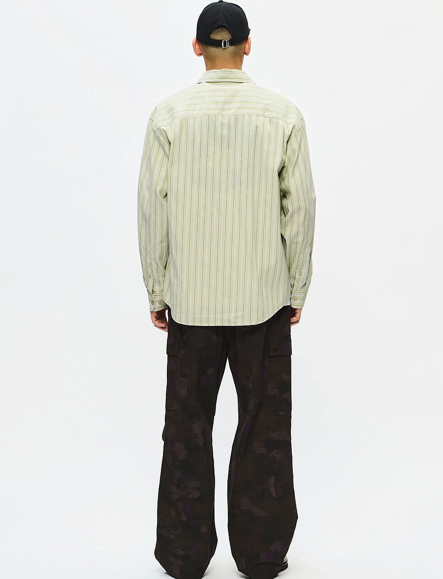 WOOD WOOD - WWCarter shirt 25200 - basic skjorter - celadon green stripe - 3