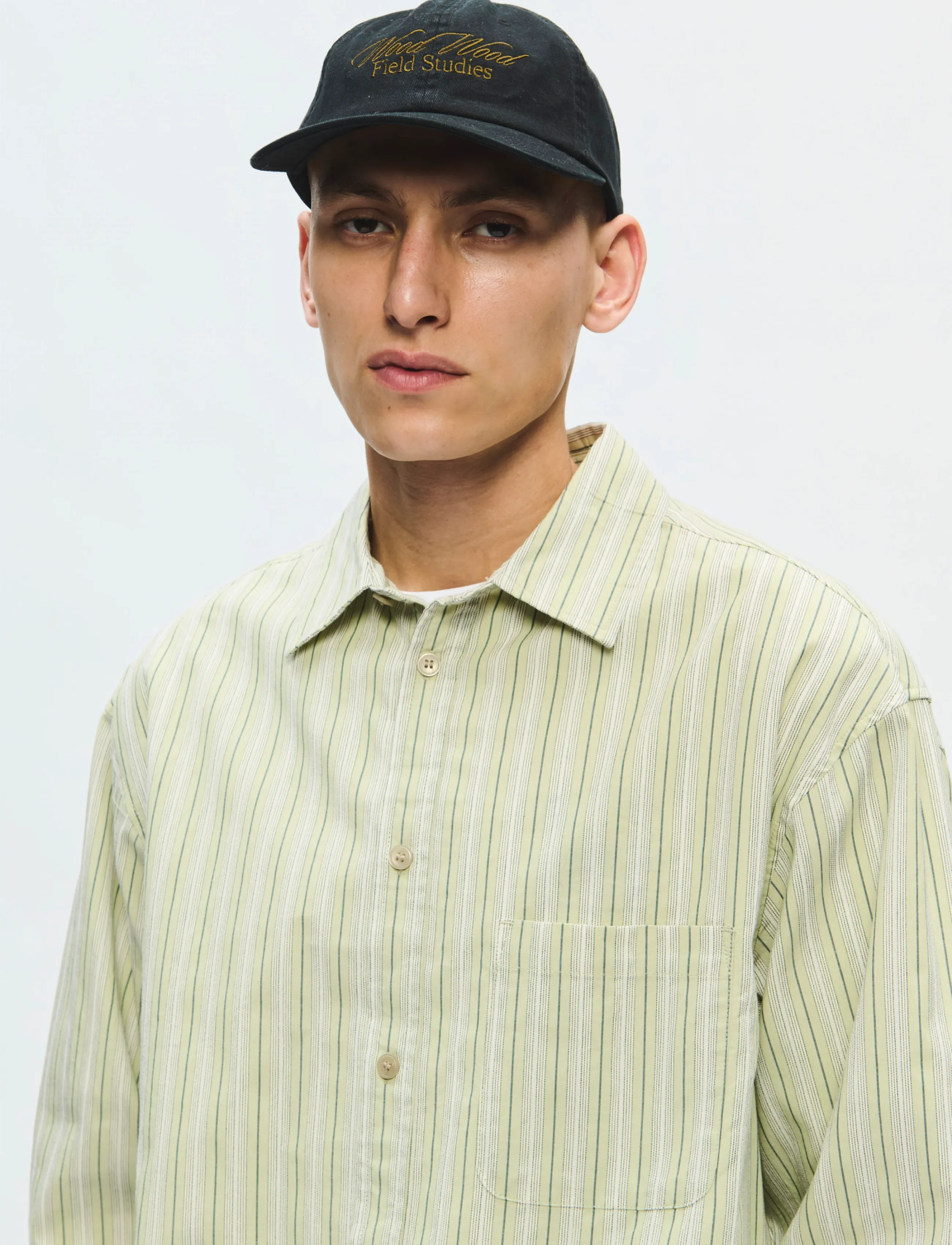 WOOD WOOD - WWCarter shirt 25200 - tavalised t-särgid - celadon green stripe - 4
