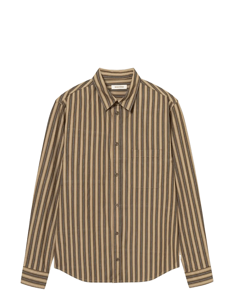WOOD WOOD - WWCarter shirt 25200 - basic skjorter - desert palm stripe - 1