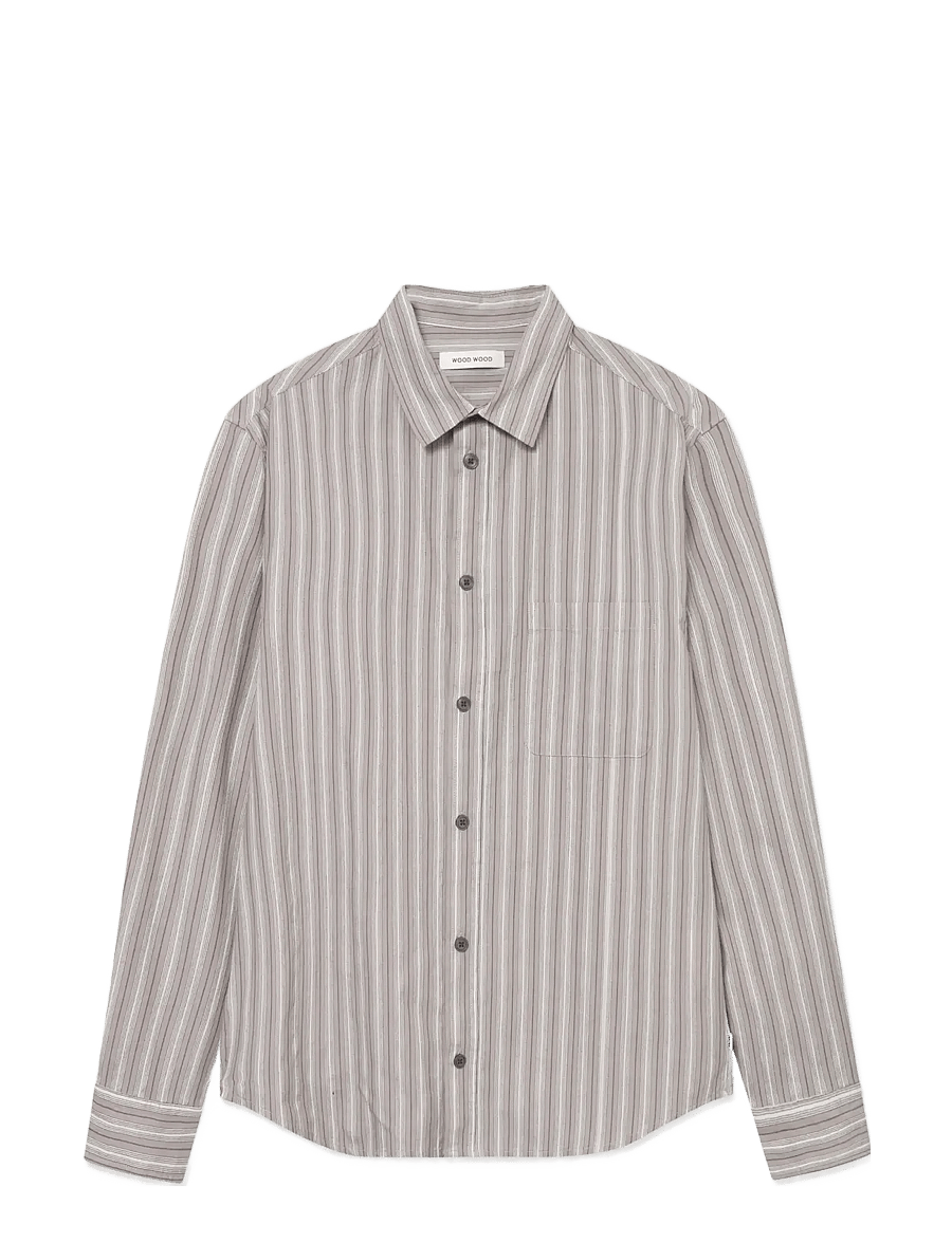 WOOD WOOD - WWCarter shirt 25200 - basic skjorter - fallen rock stripe - 1