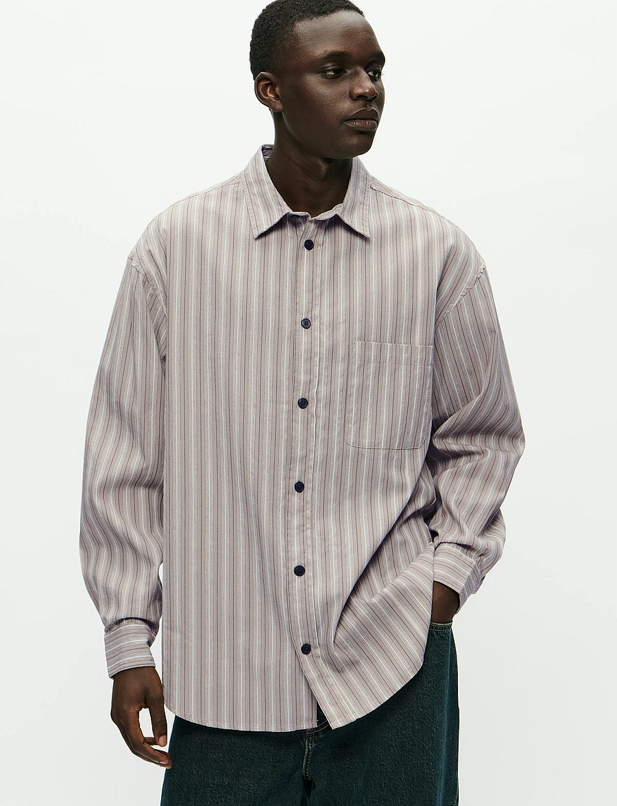 WOOD WOOD - WWCarter shirt 25200 - basic skjorter - fallen rock stripe - 0