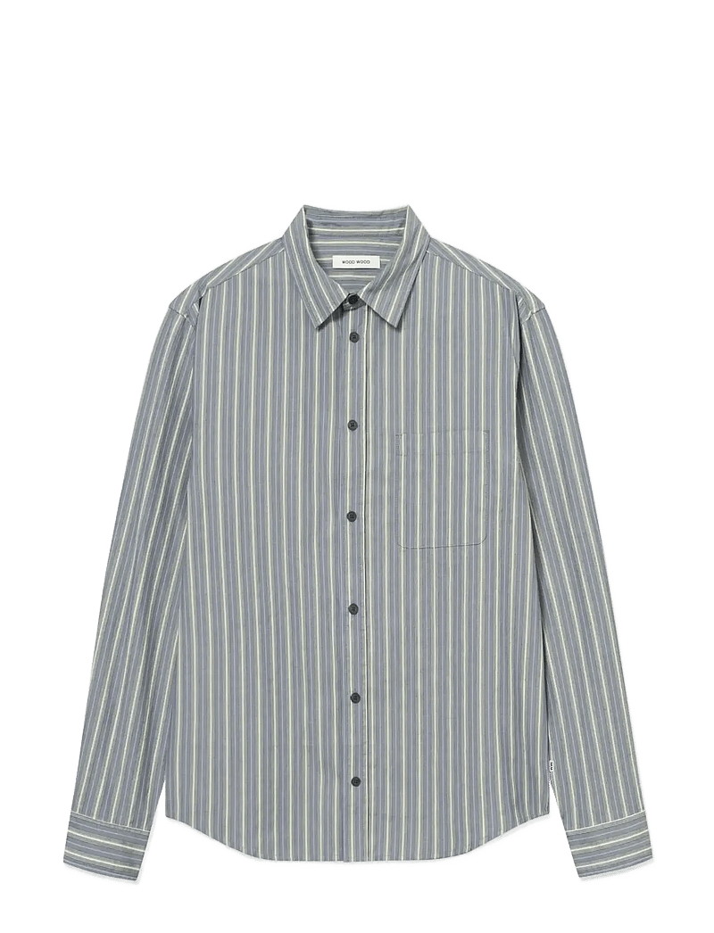 WOOD WOOD - WWCarter shirt 25200 - basic skjorter - vintage blue stripe - 1