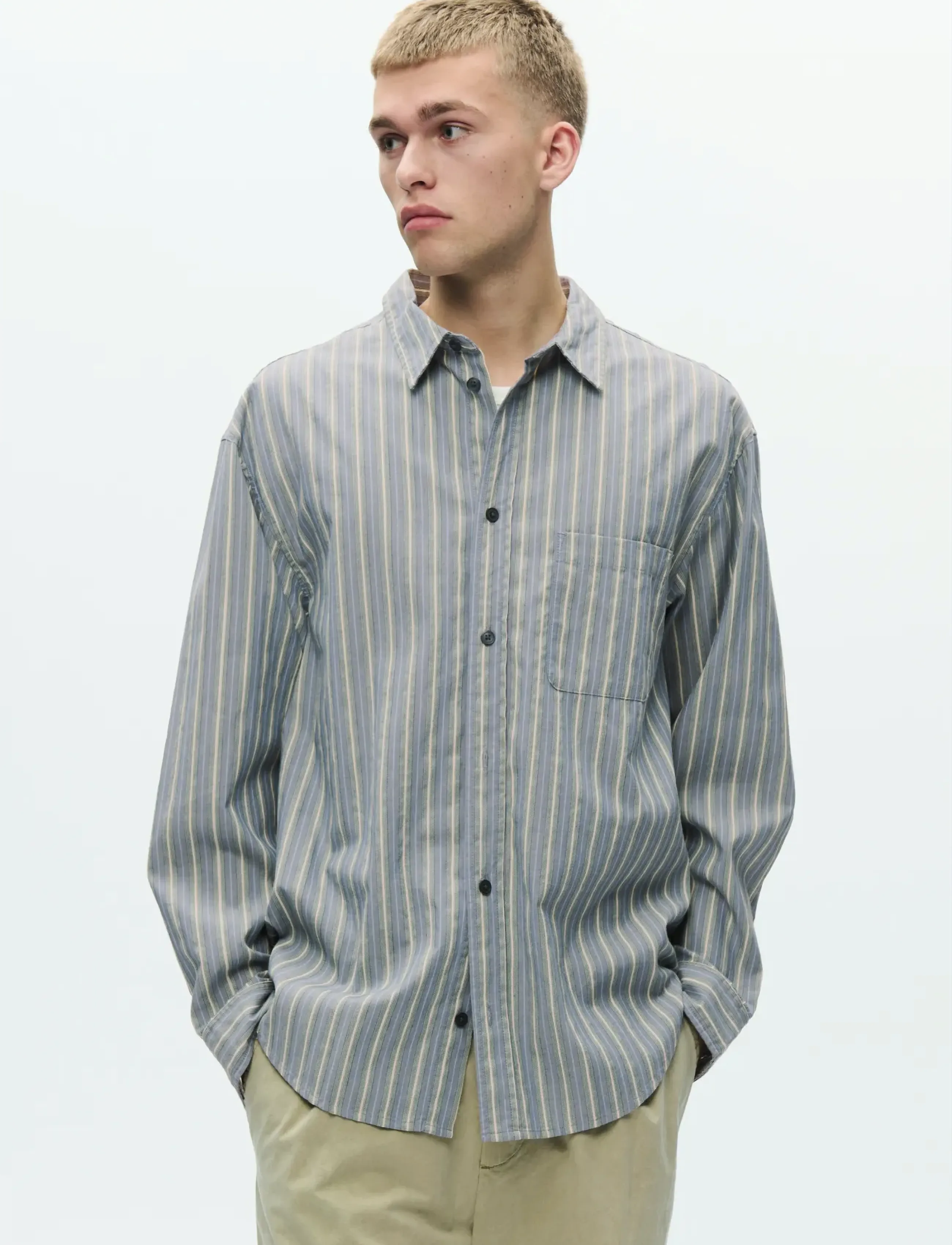 WOOD WOOD WWCarter shirt 25200 - WOOD WOOD - VINTAGE BLUE STRIPE / blue
