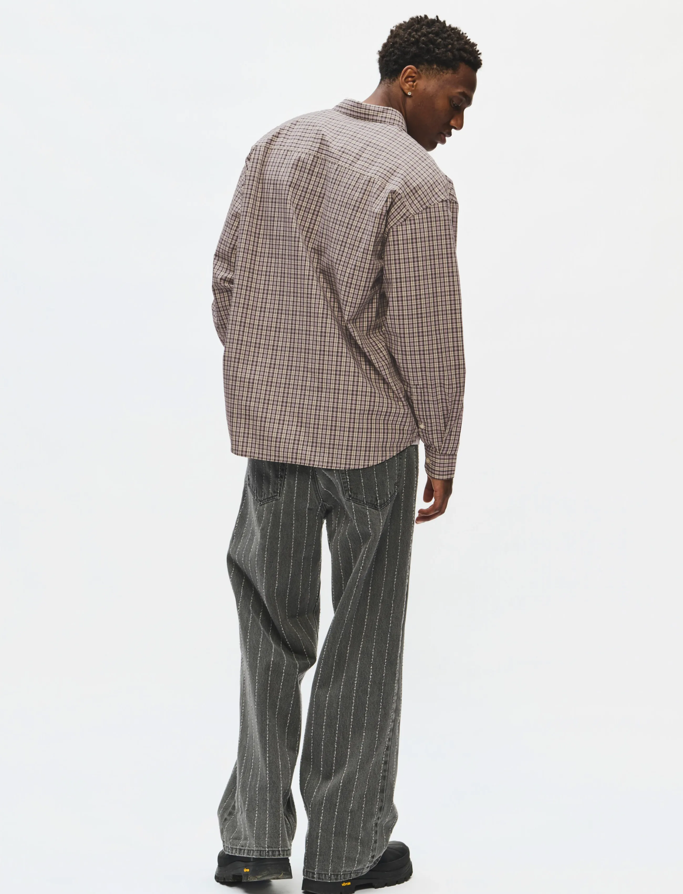 WOOD WOOD - WWCarter shirt check 25115 - minimal gray check - 3