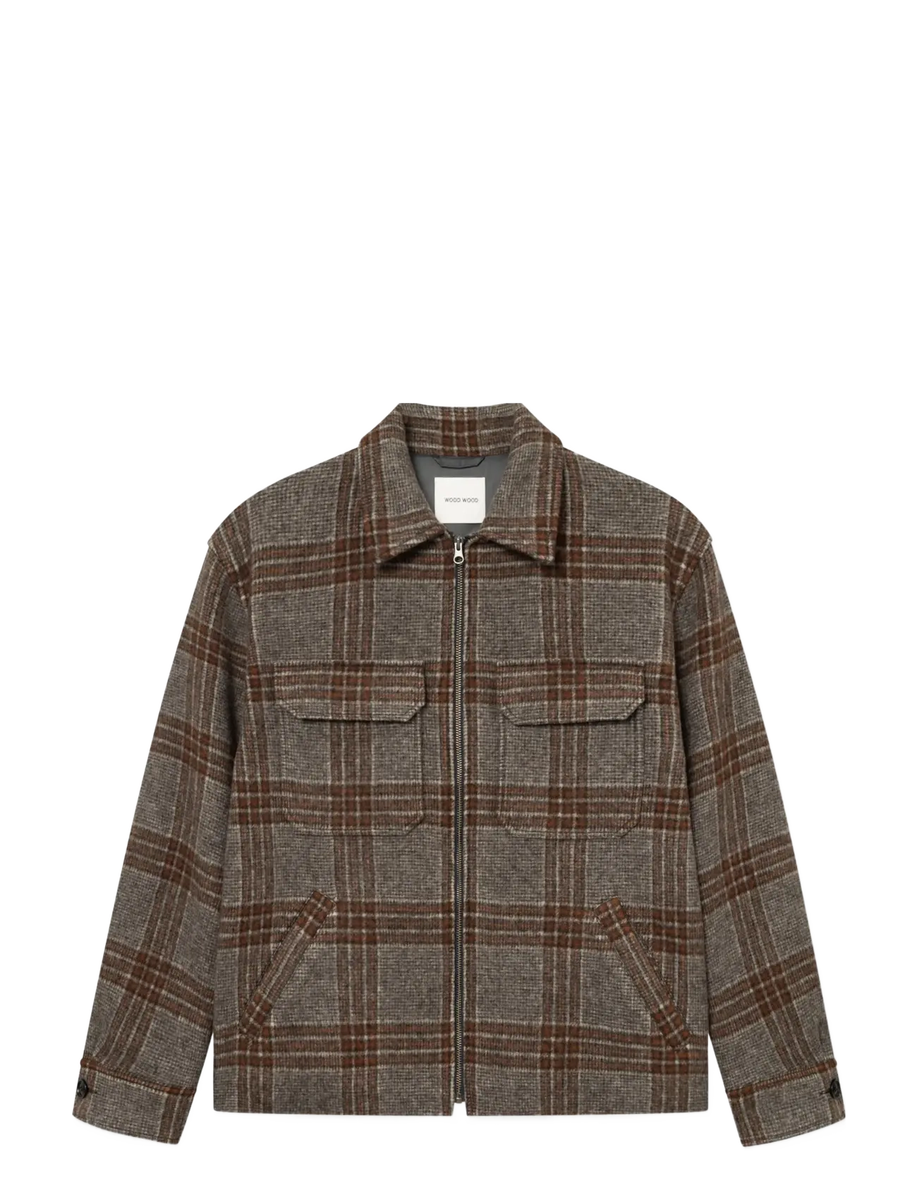 WOOD WOOD WWLam jacket 25176 - Odzież - MAHOGANY CHECK / brown