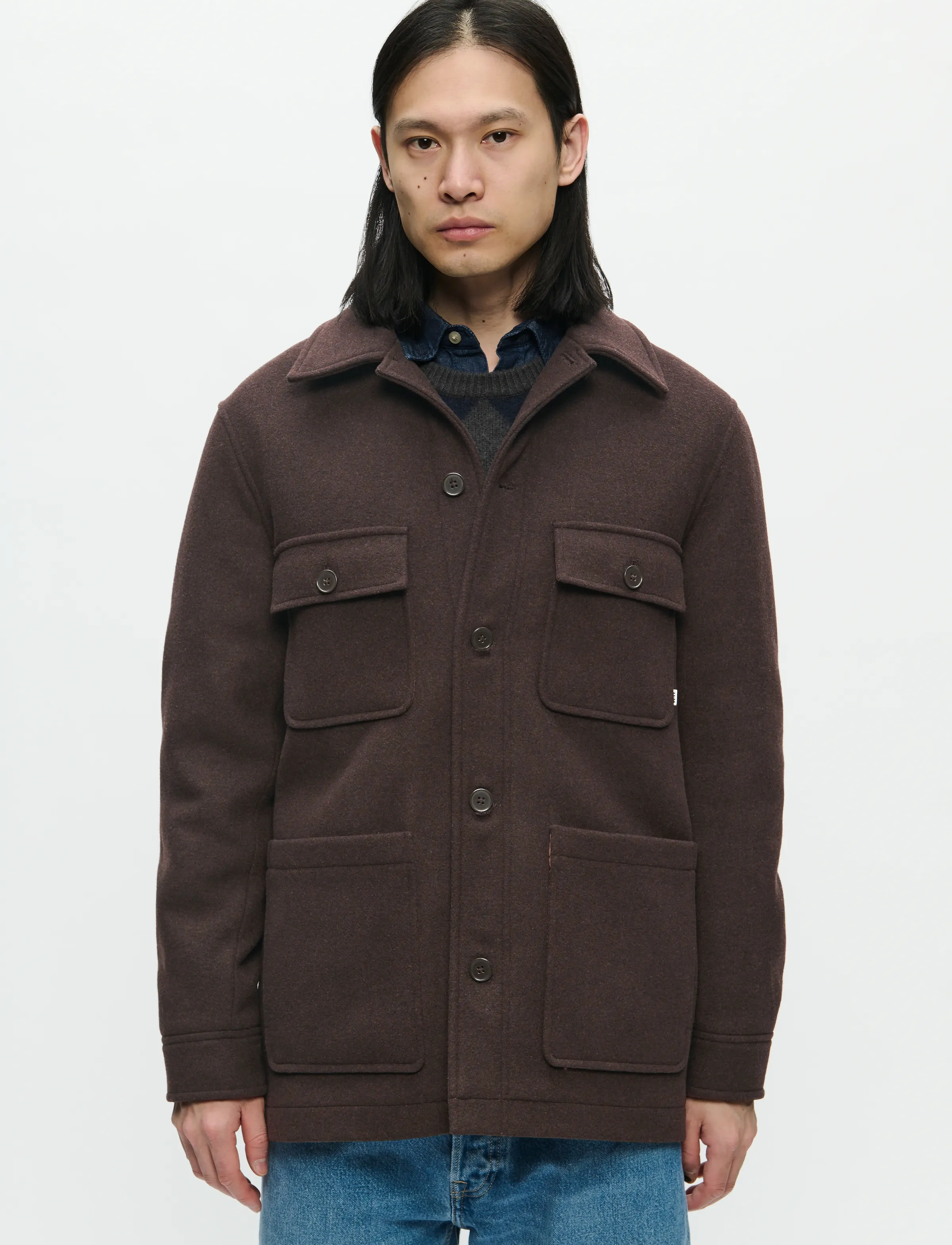 WOOD Wwivan Shirt Jacket 25190, S, Jackets, Braun - Light Männerswear
