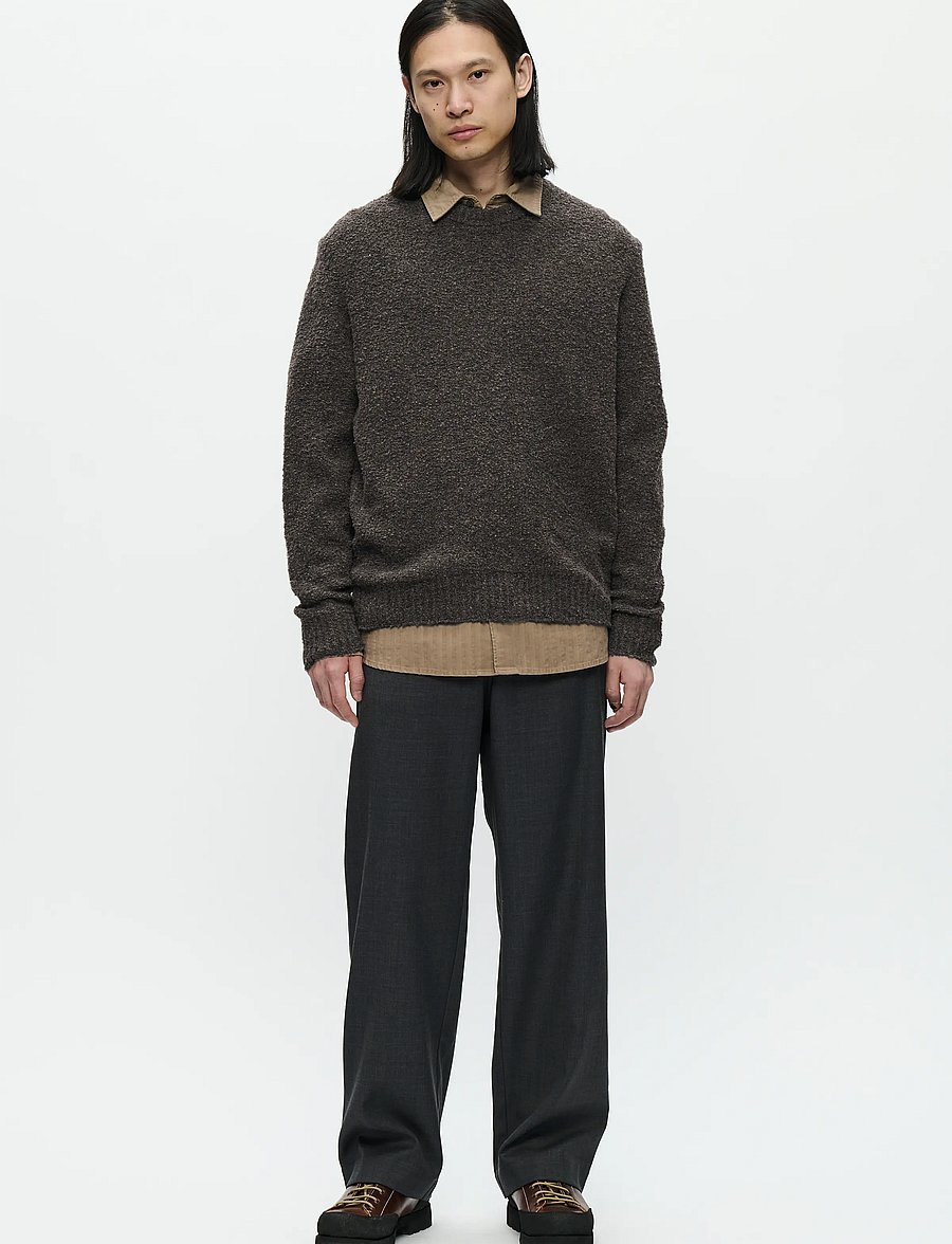 WOOD WOOD - WWAndy crew neck 25191 - Ümara kaelusega - black sand - 2