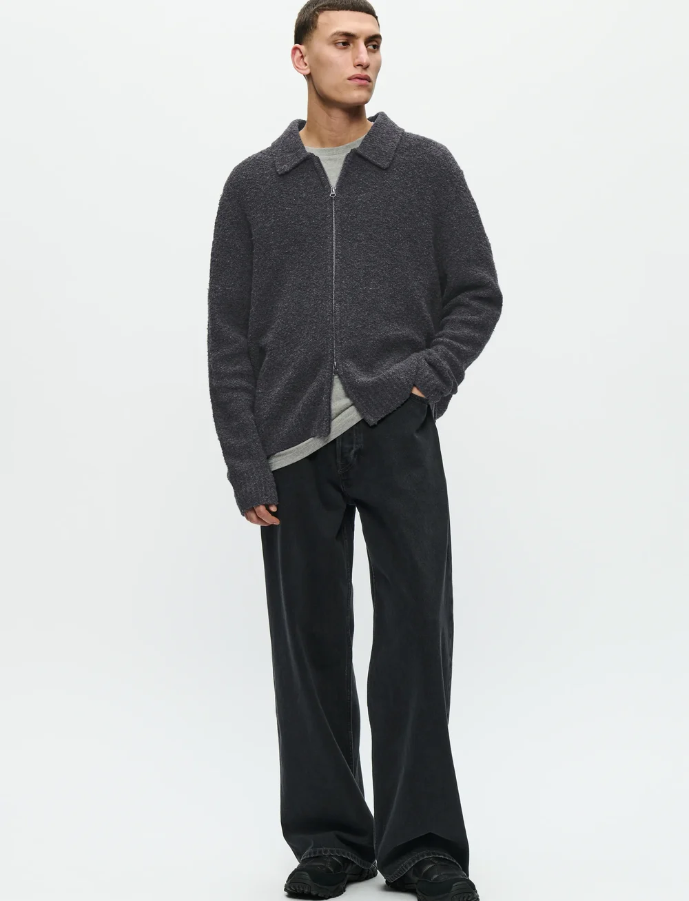 WOOD WOOD - WWAndy cardigan 25191 - koftor - black sand - 2